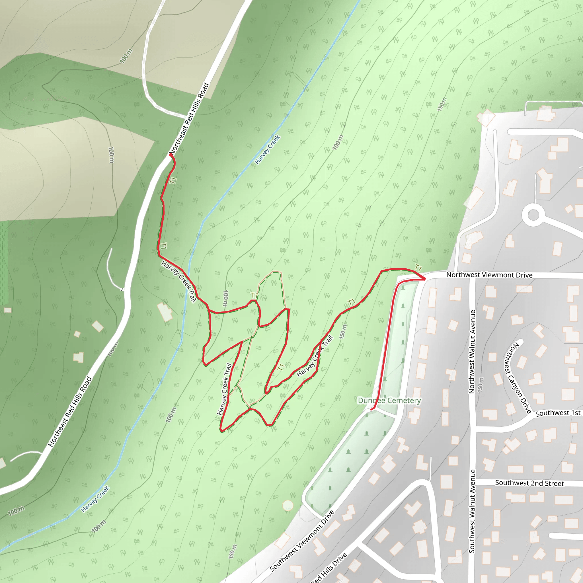 Harvey Creek Loop Trail mobile static map