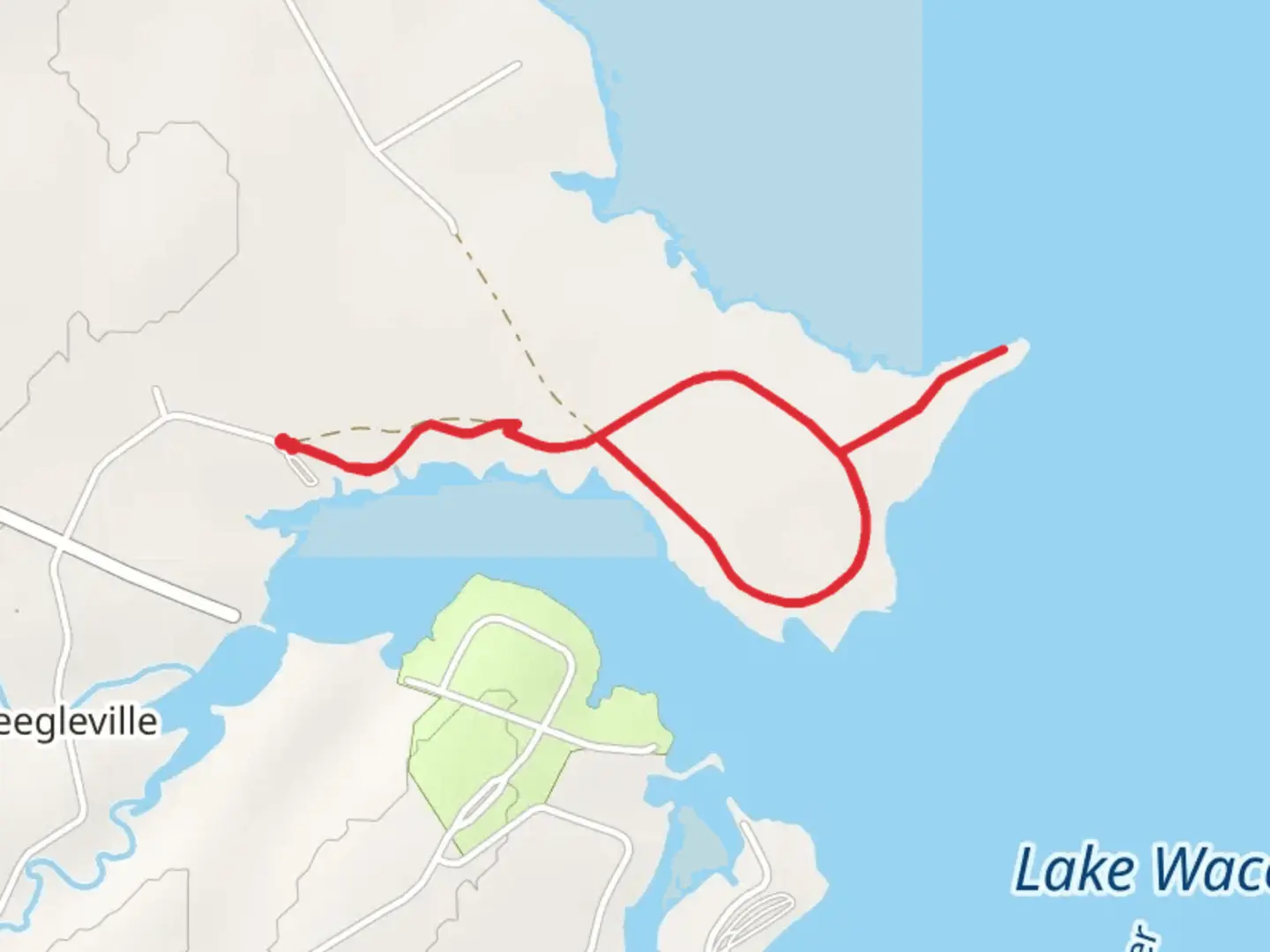 An image depicting the trail Lake Waco Walk and its surrounding area.
