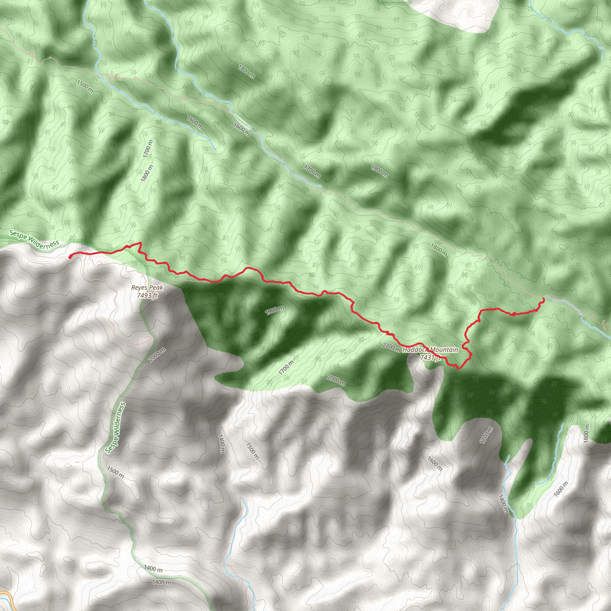 Reyes Peak Trail mobile static map