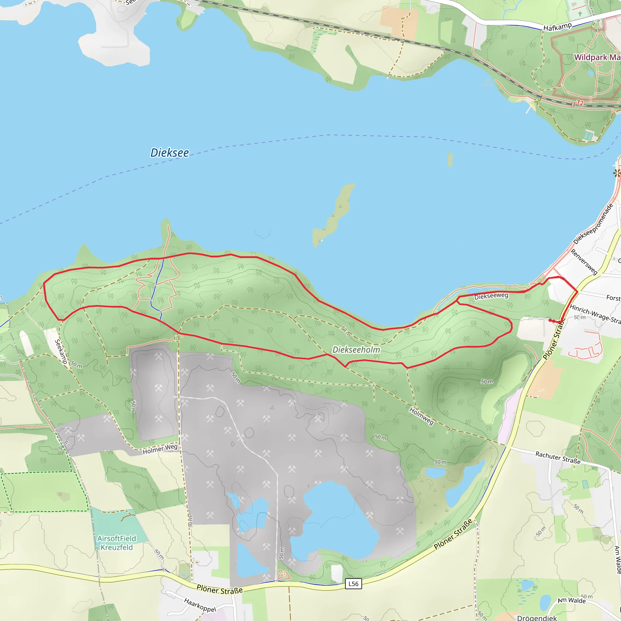 Seekamp Route and Dieksee Rundweg mobile static map