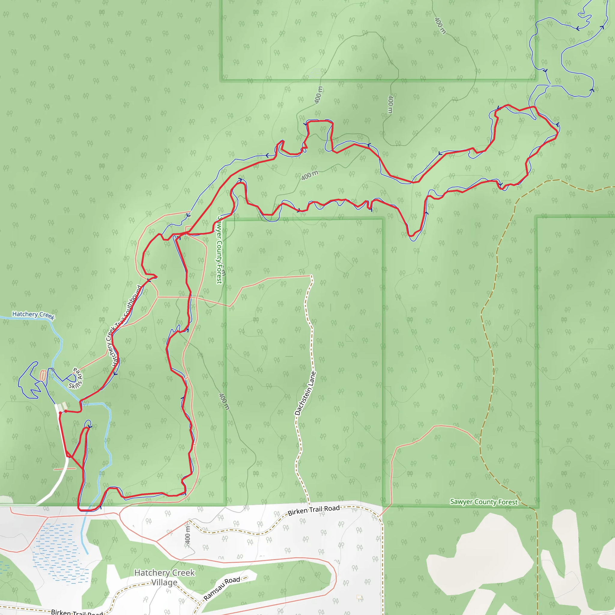 Hatchery Creek Trail Northbound and Southbound Loop mobile static map