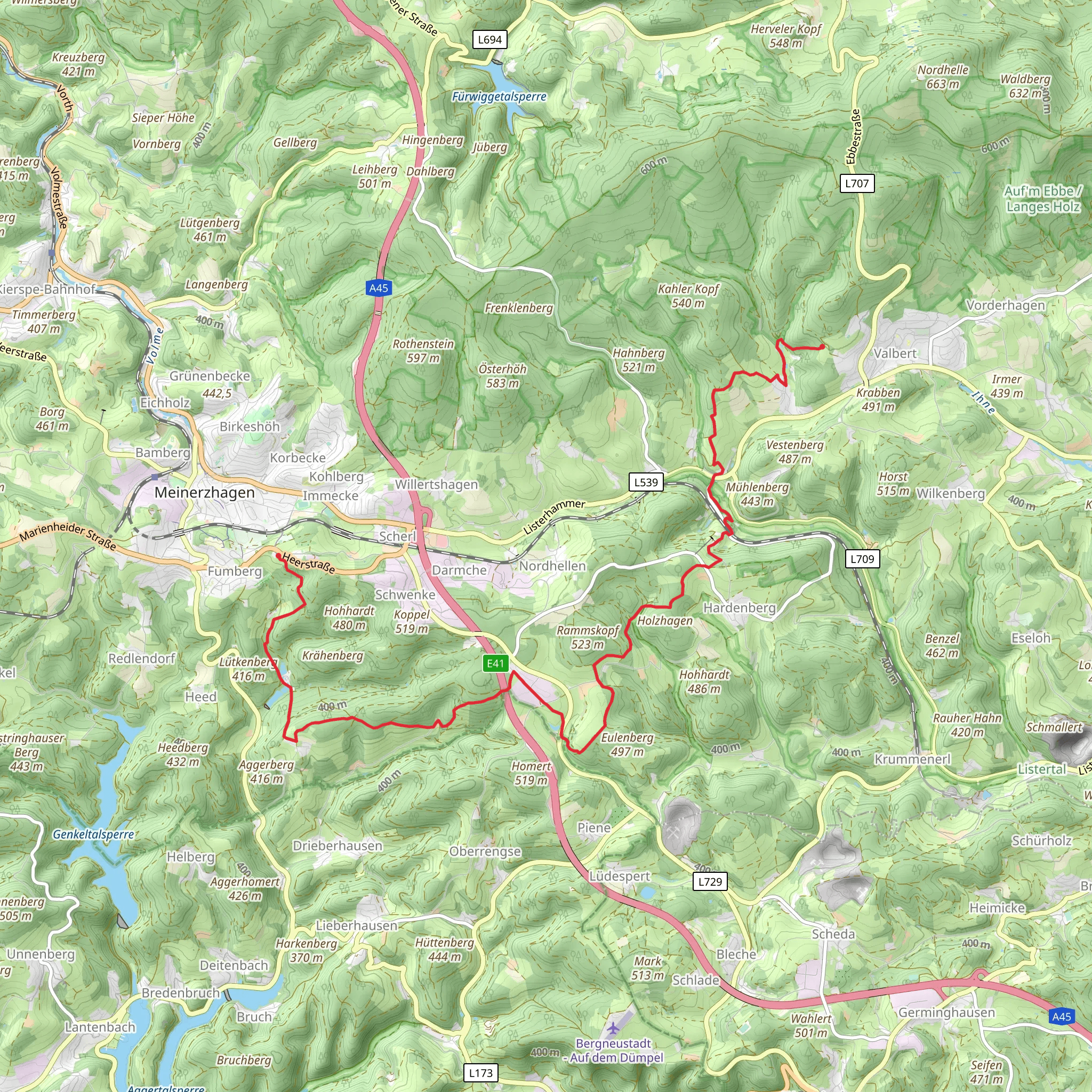 Fumberg to valbert Walk mobile static map