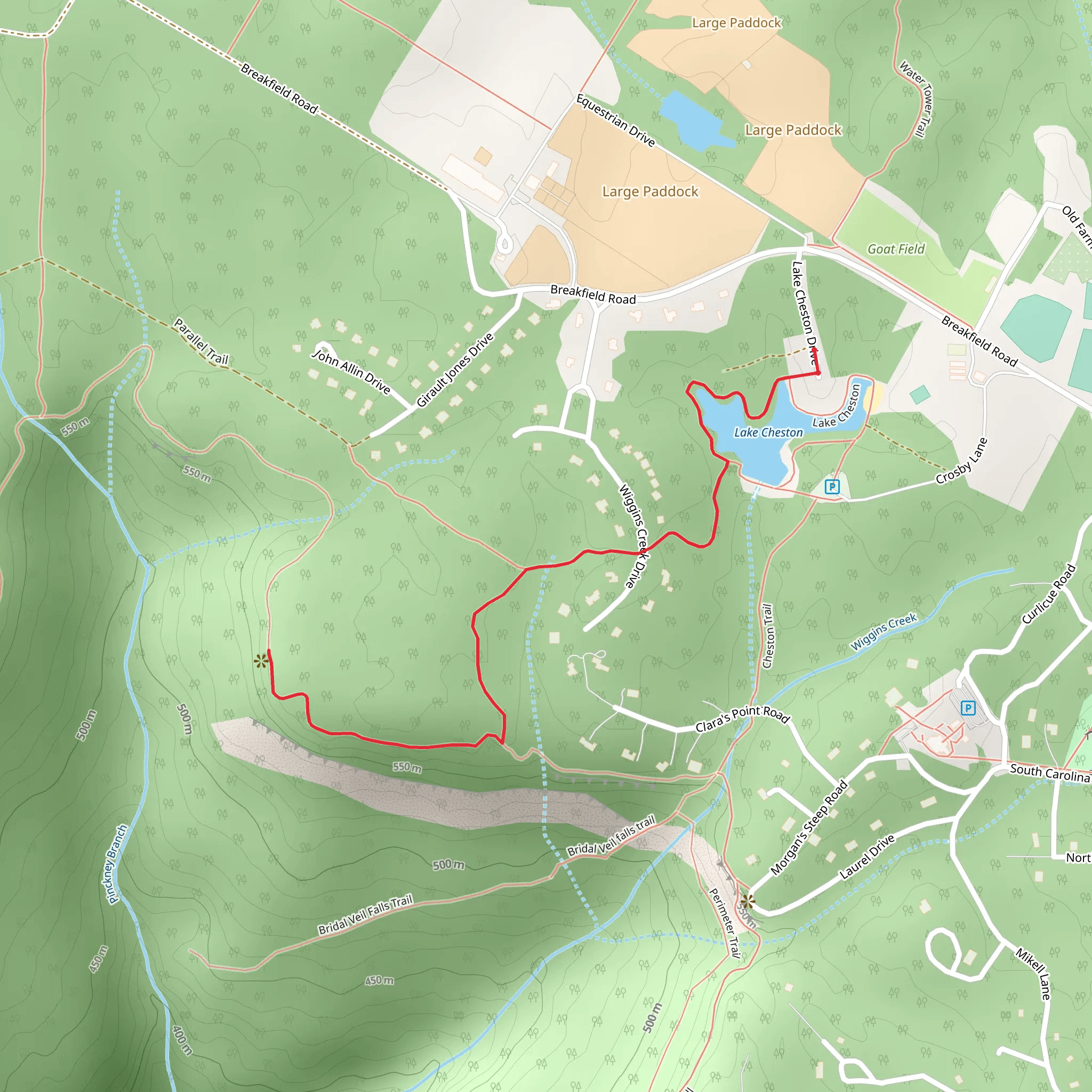 Wiggins Creek Trail mobile static map