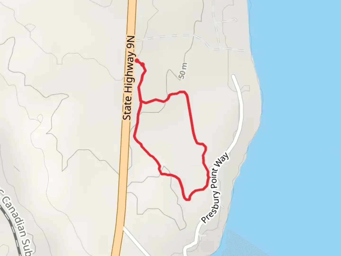 An image depicting the trail Presbury Point Loop Trail and its surrounding area.