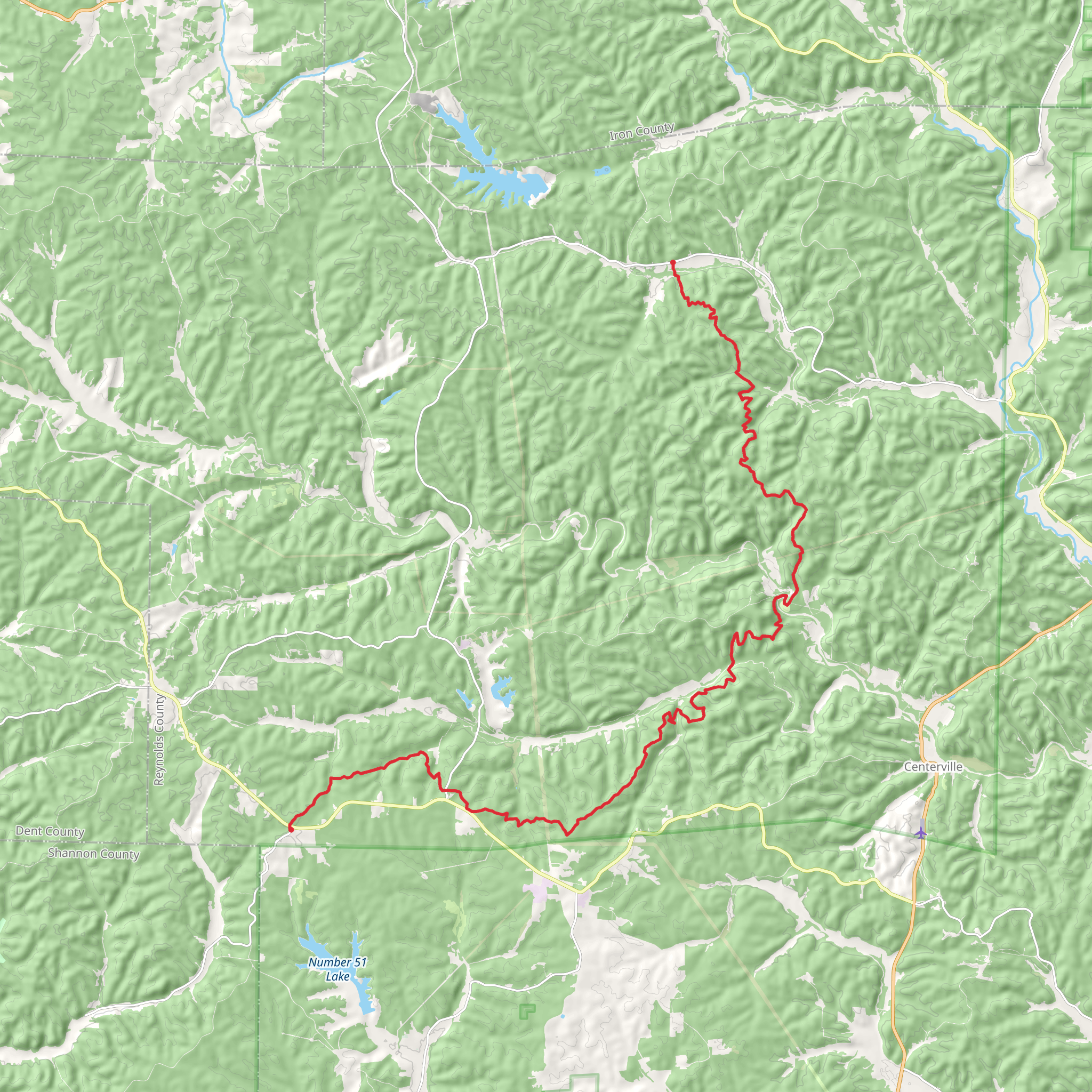 Ozark Trail - Karkaghne Section mobile static map