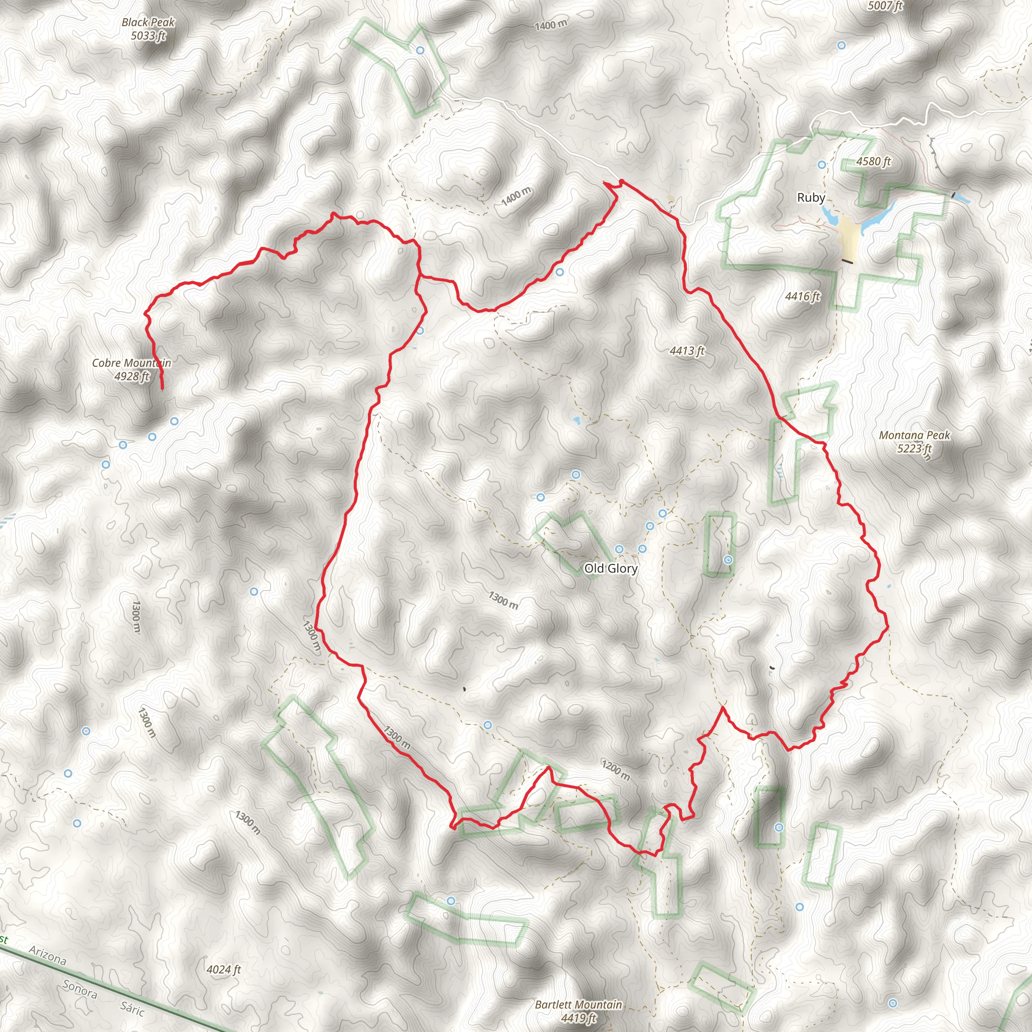 Brick Mine Road and Cobre Mountain Loop mobile static map