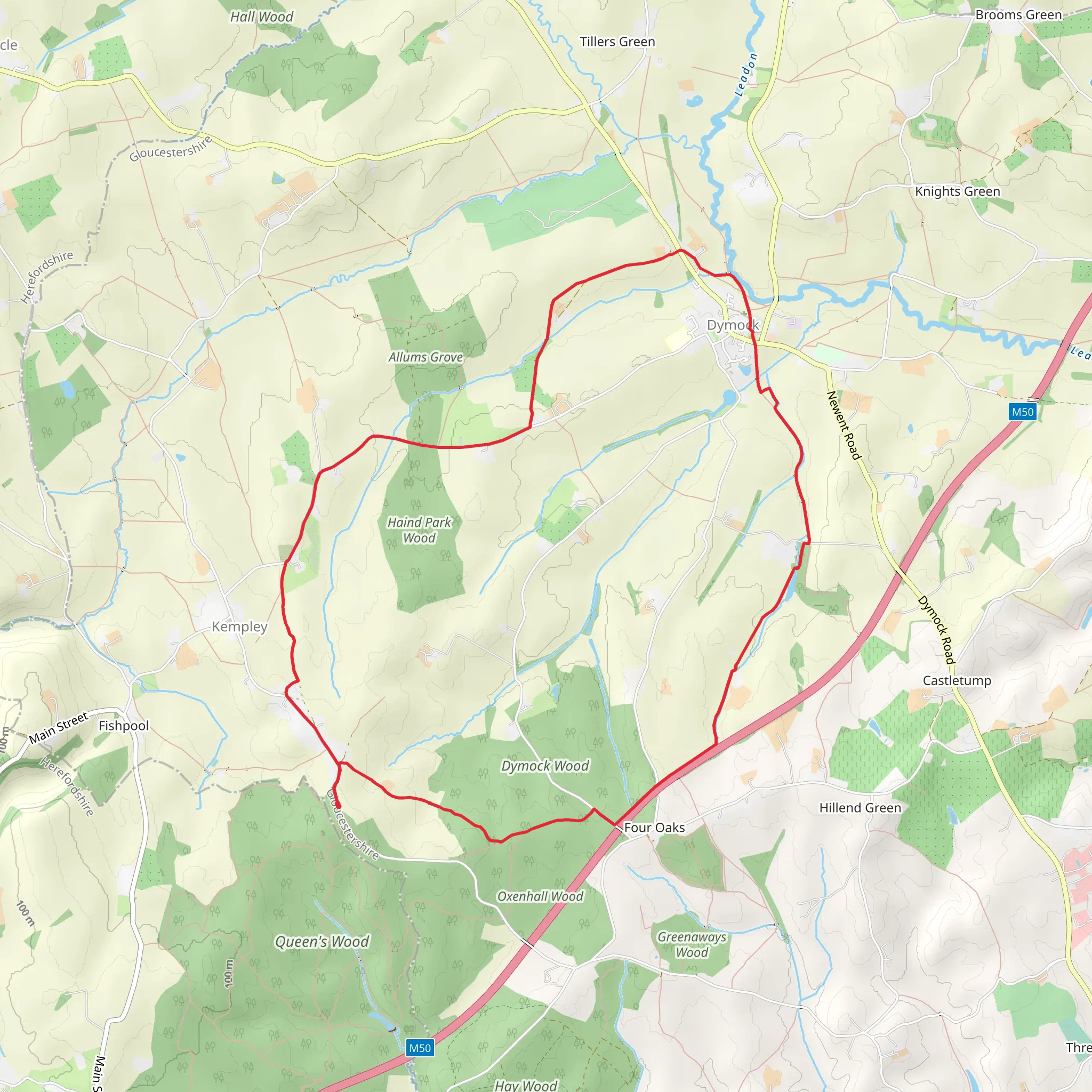 Dymock Wood Circle mobile static map