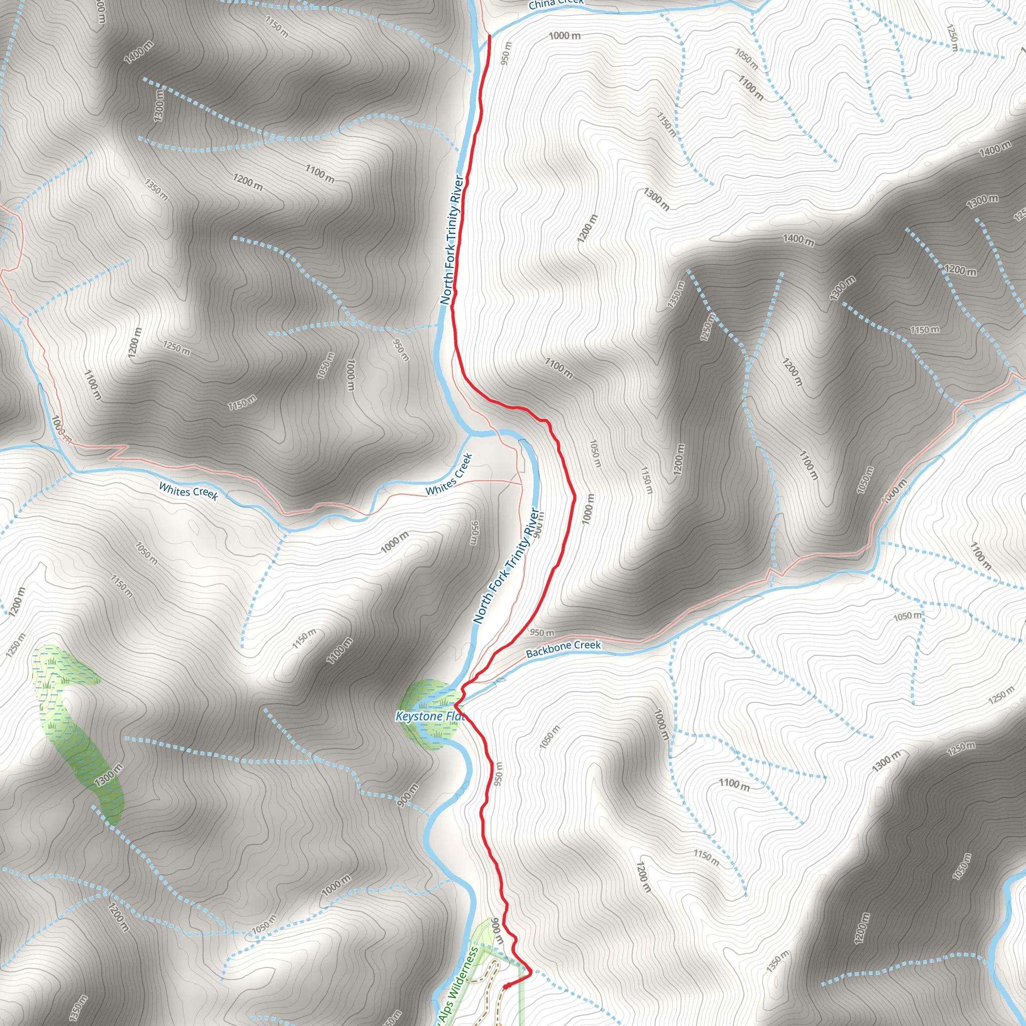 Trinity River - North Fork Trail mobile static map