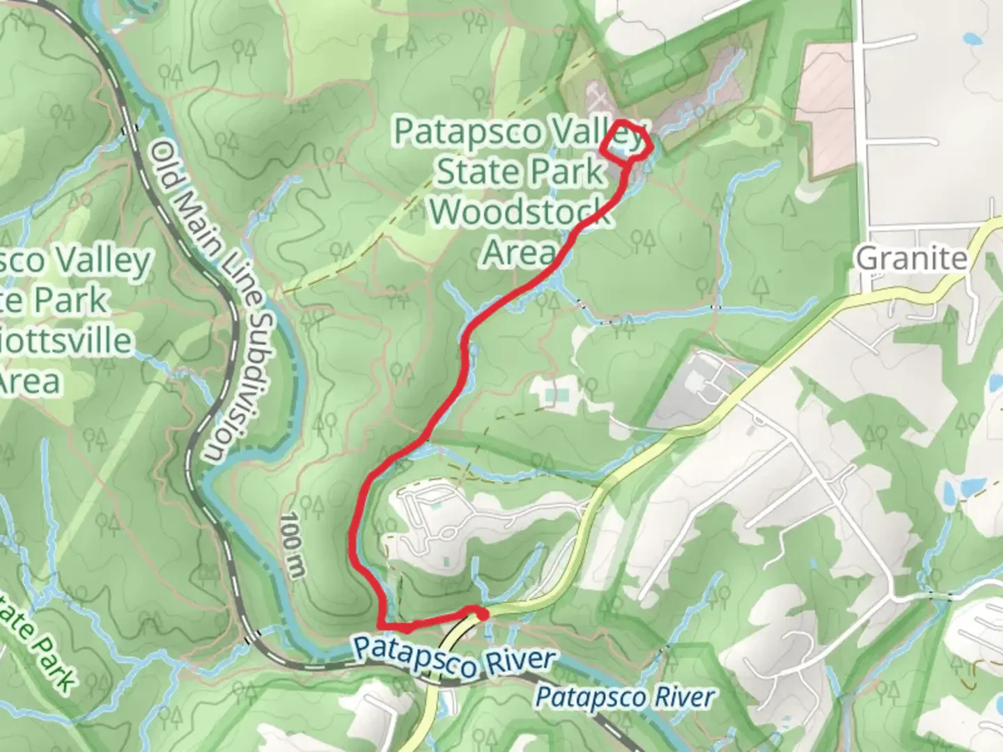 An image depicting the trail Old Quarry Lake via Quarry Lake and its surrounding area.