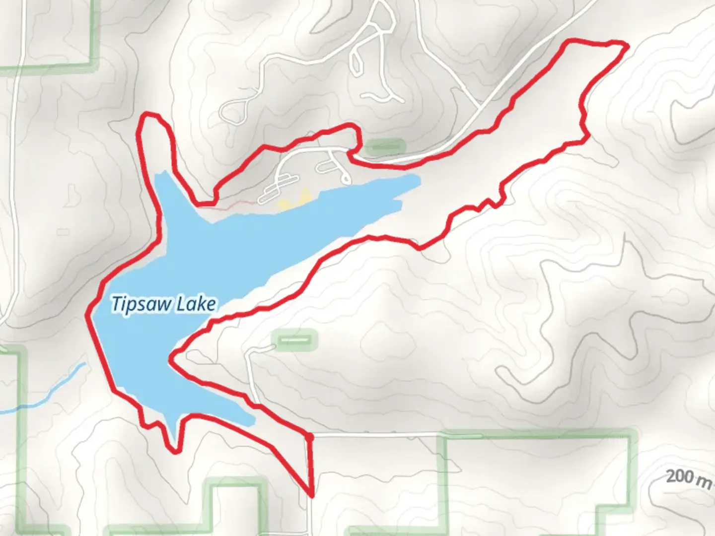An image depicting the trail Tipsaw Lake Loop Trail and its surrounding area.