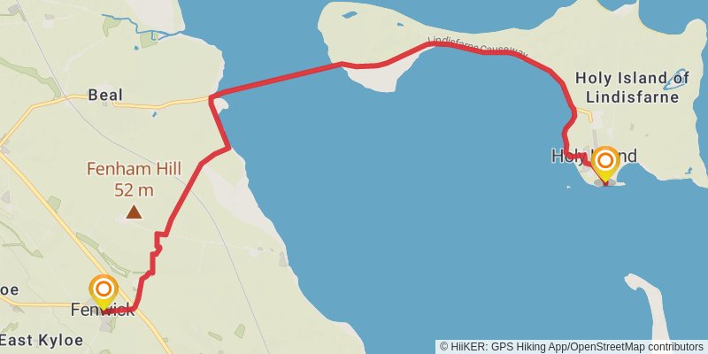 Ravenglass to Holy Island Walk stage 18 Map