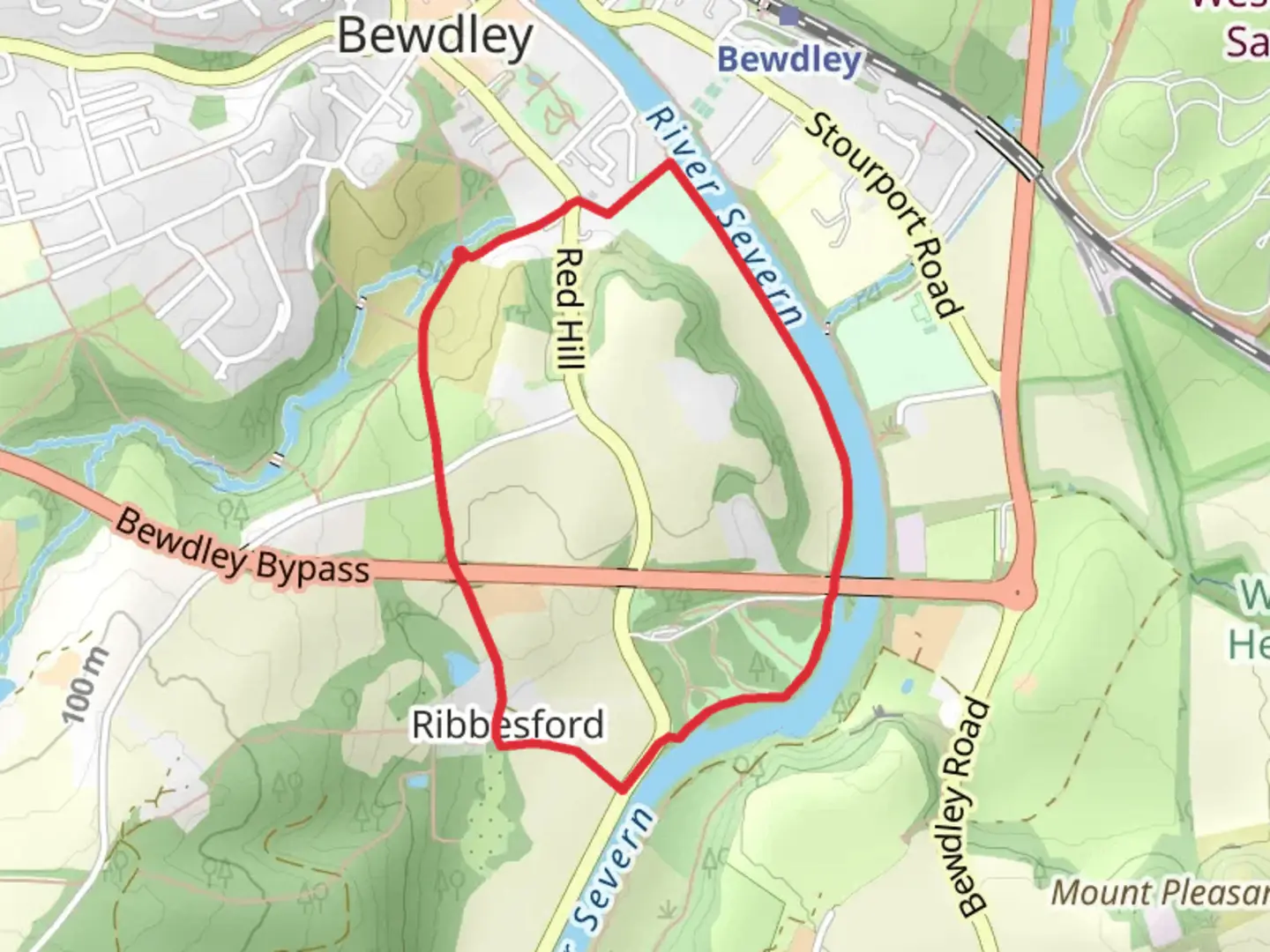 An image depicting the trail Ribbesford House Loop and its surrounding area.