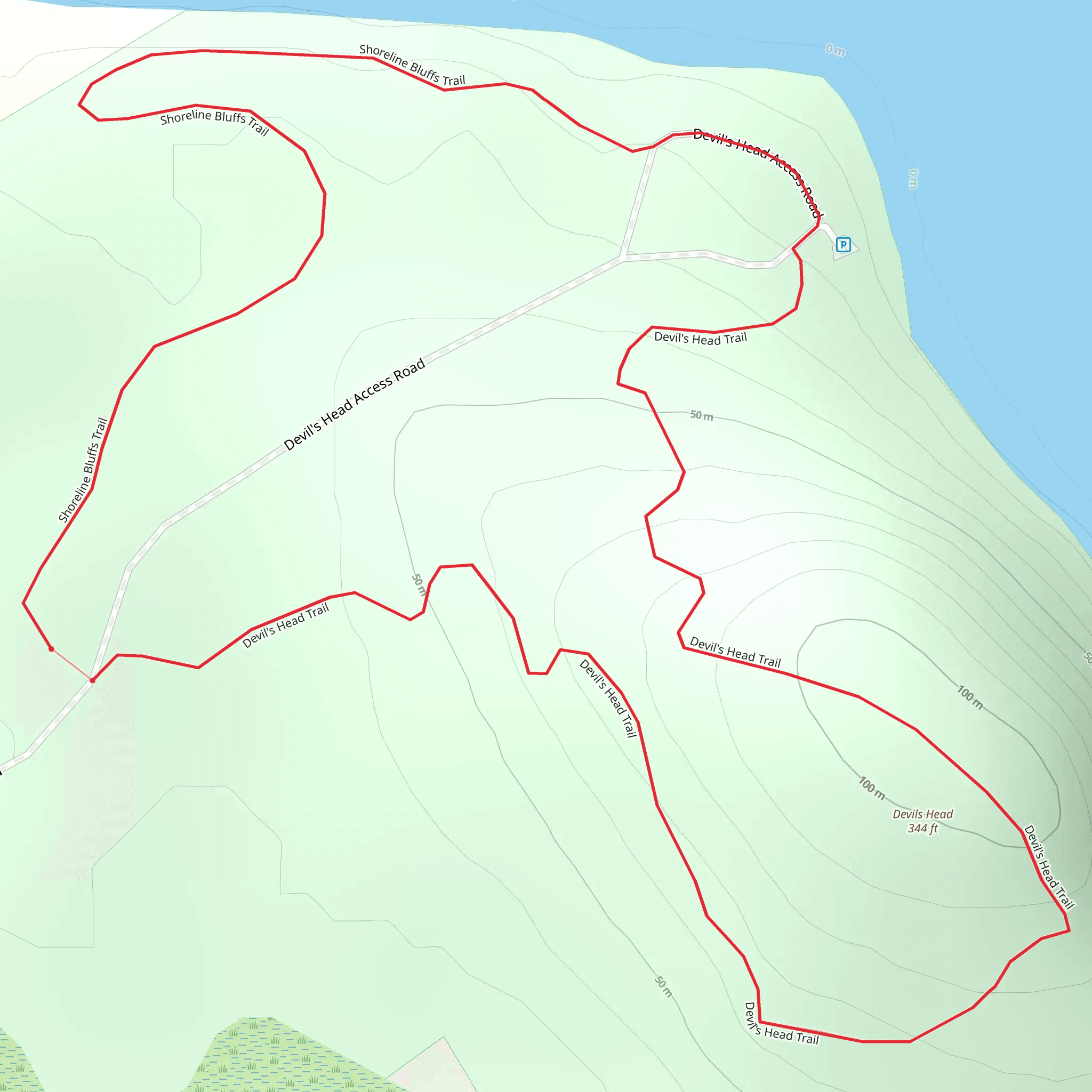 Devils Head Loop Trail mobile static map