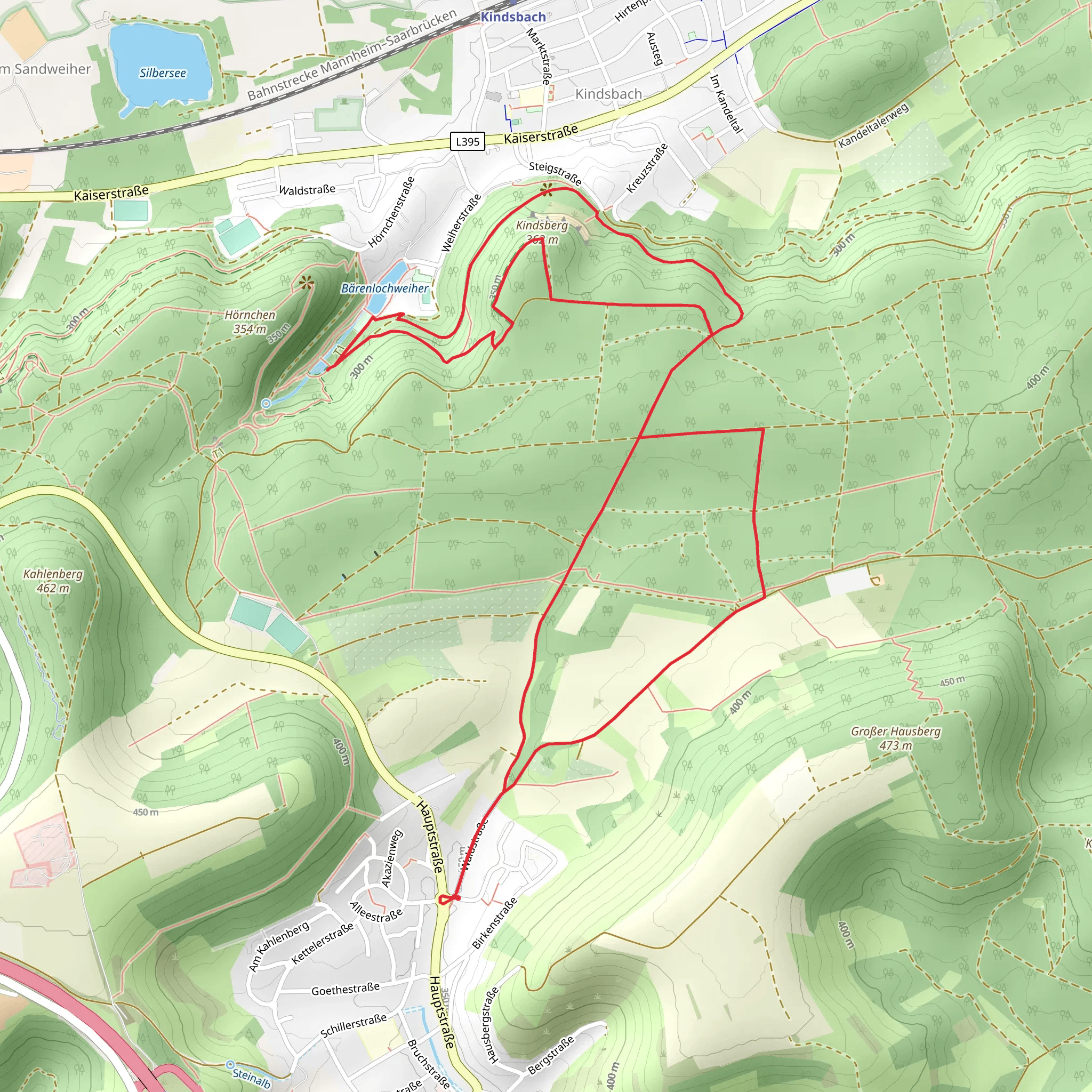 Barenlochweiher via Kindsberg mobile static map
