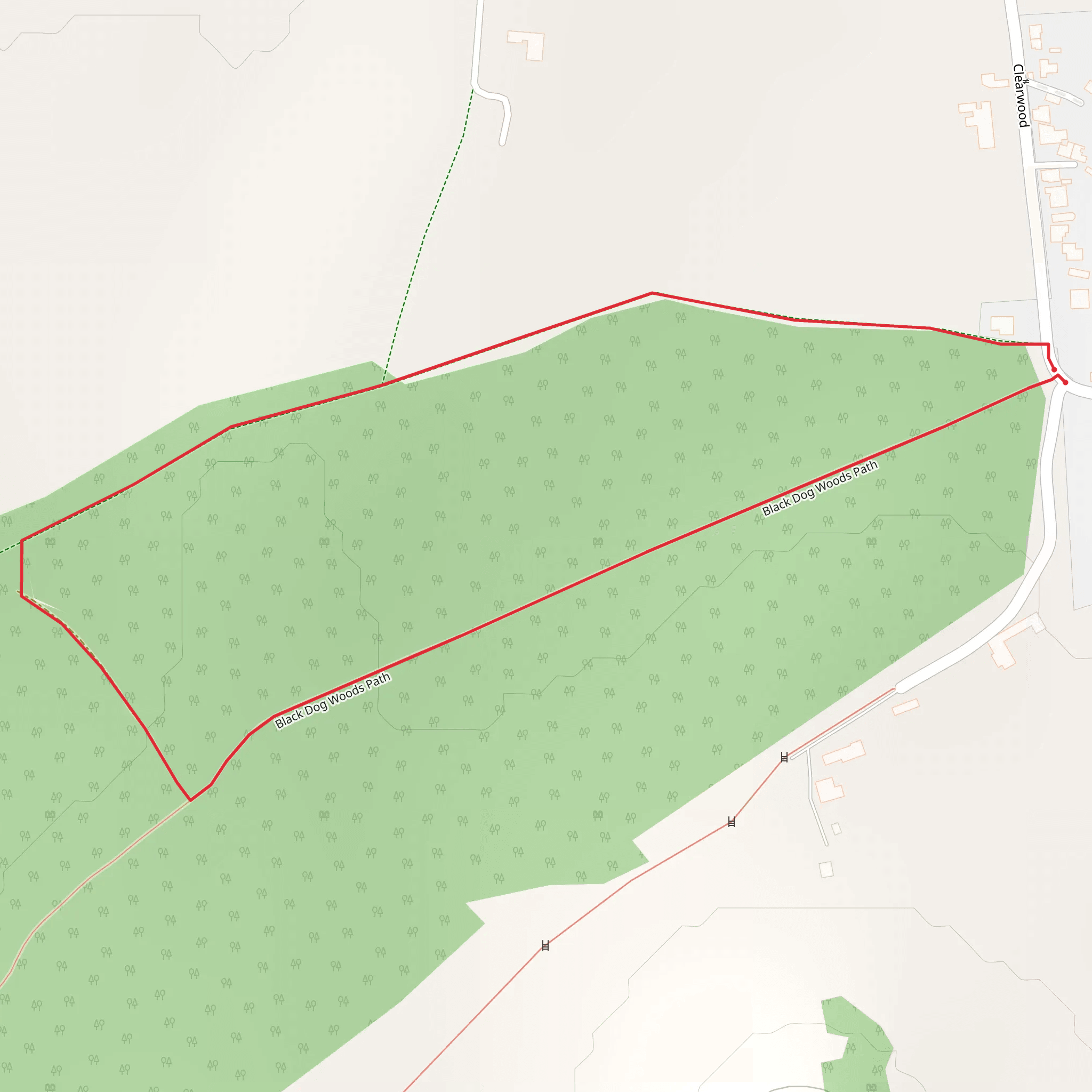 Black Dog Woods Path mobile static map