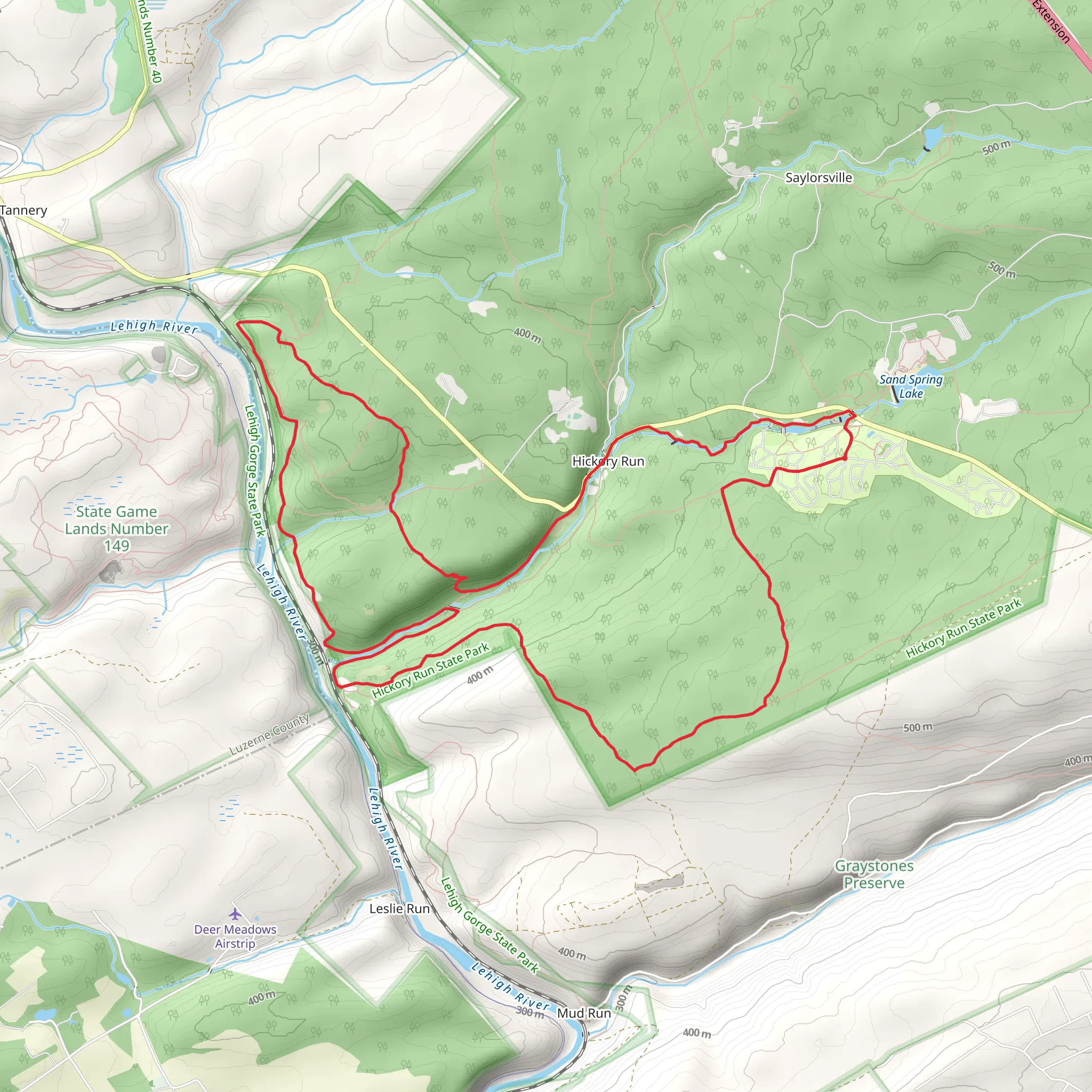 Fireline Trail - Hickory Run mobile static map