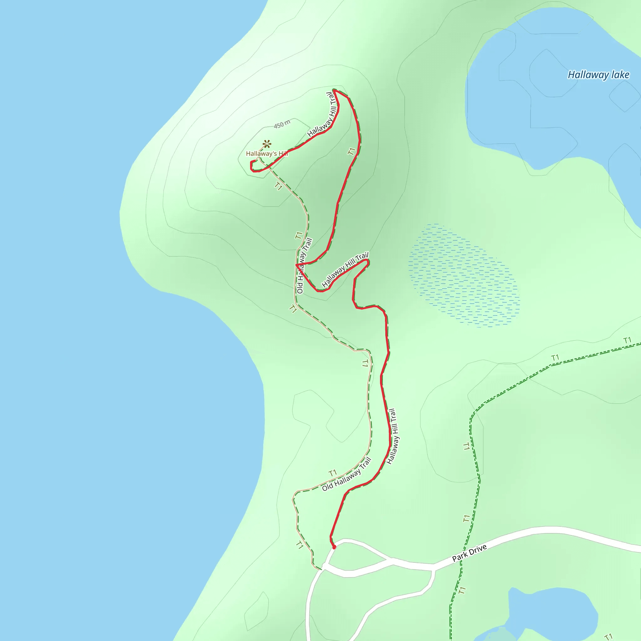Hallaway Hill Trail mobile static map