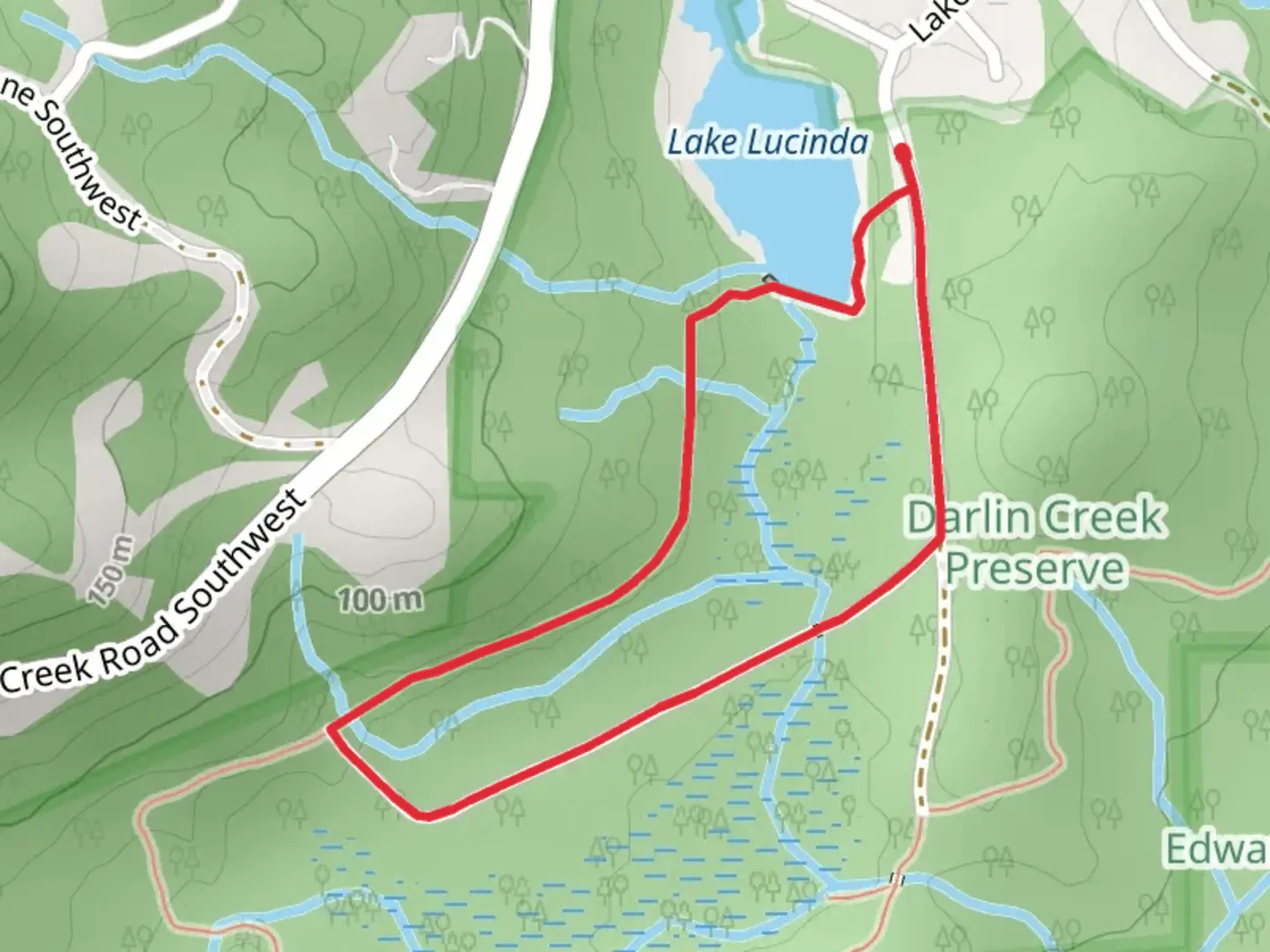 An image depicting the trail Darlin Creek Trail and its surrounding area.