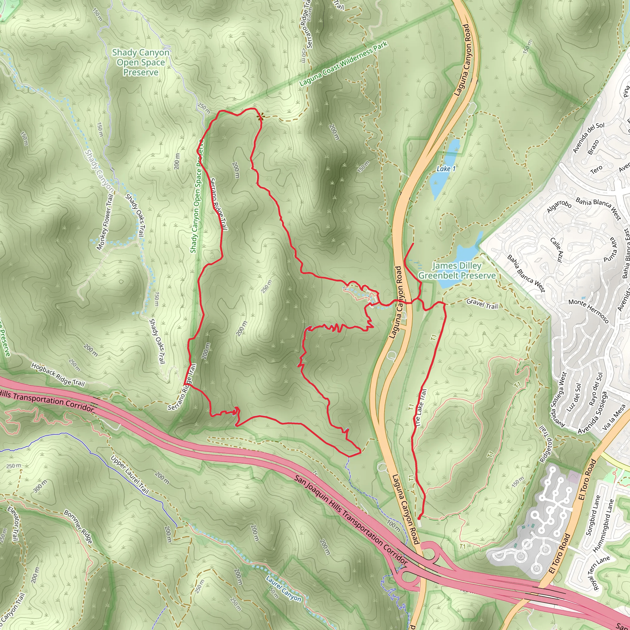 The Lake, Little Sycamore Canyon and Camarillo Loop Trail mobile static map