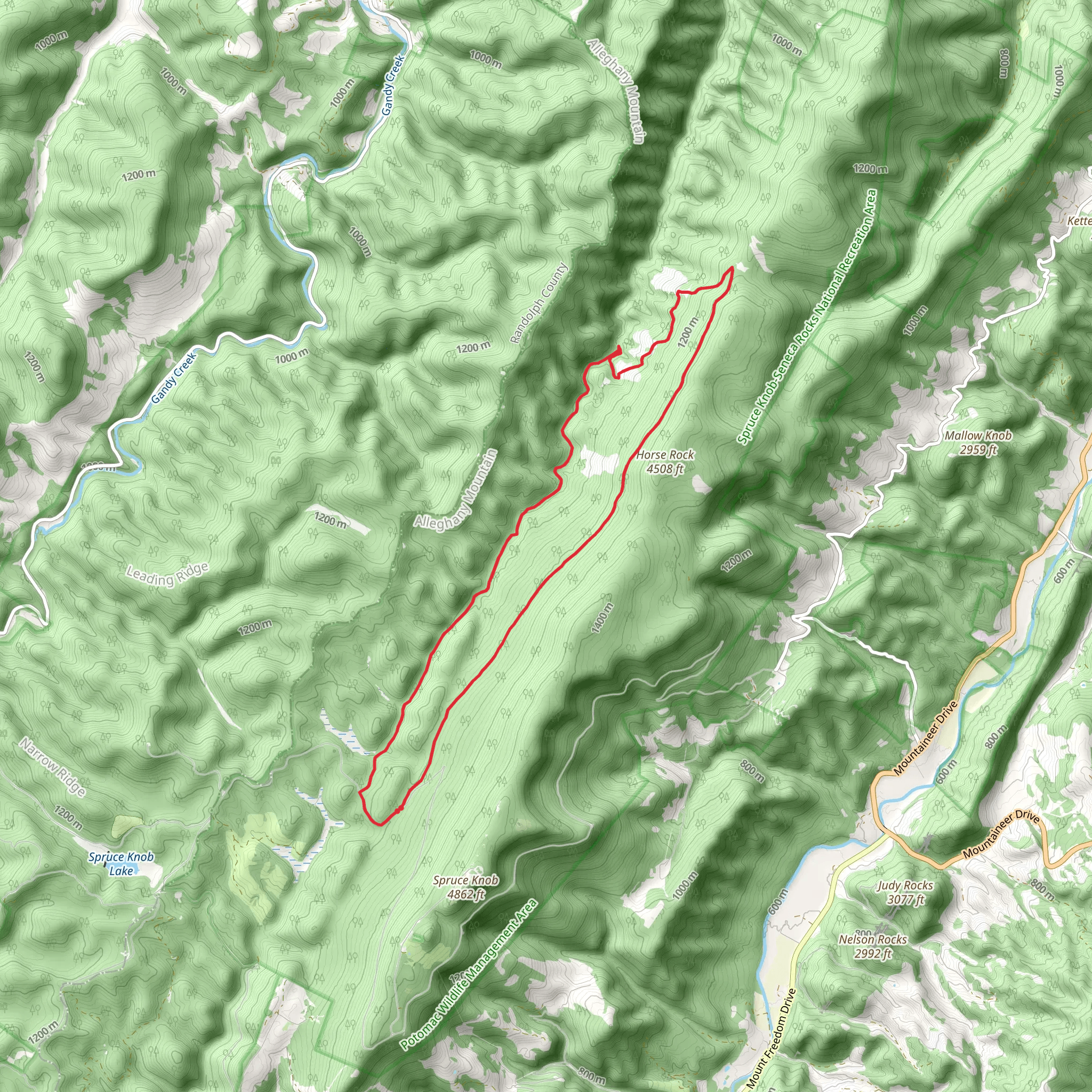 Lumberjack and Seneca Creek Loop Trail mobile static map