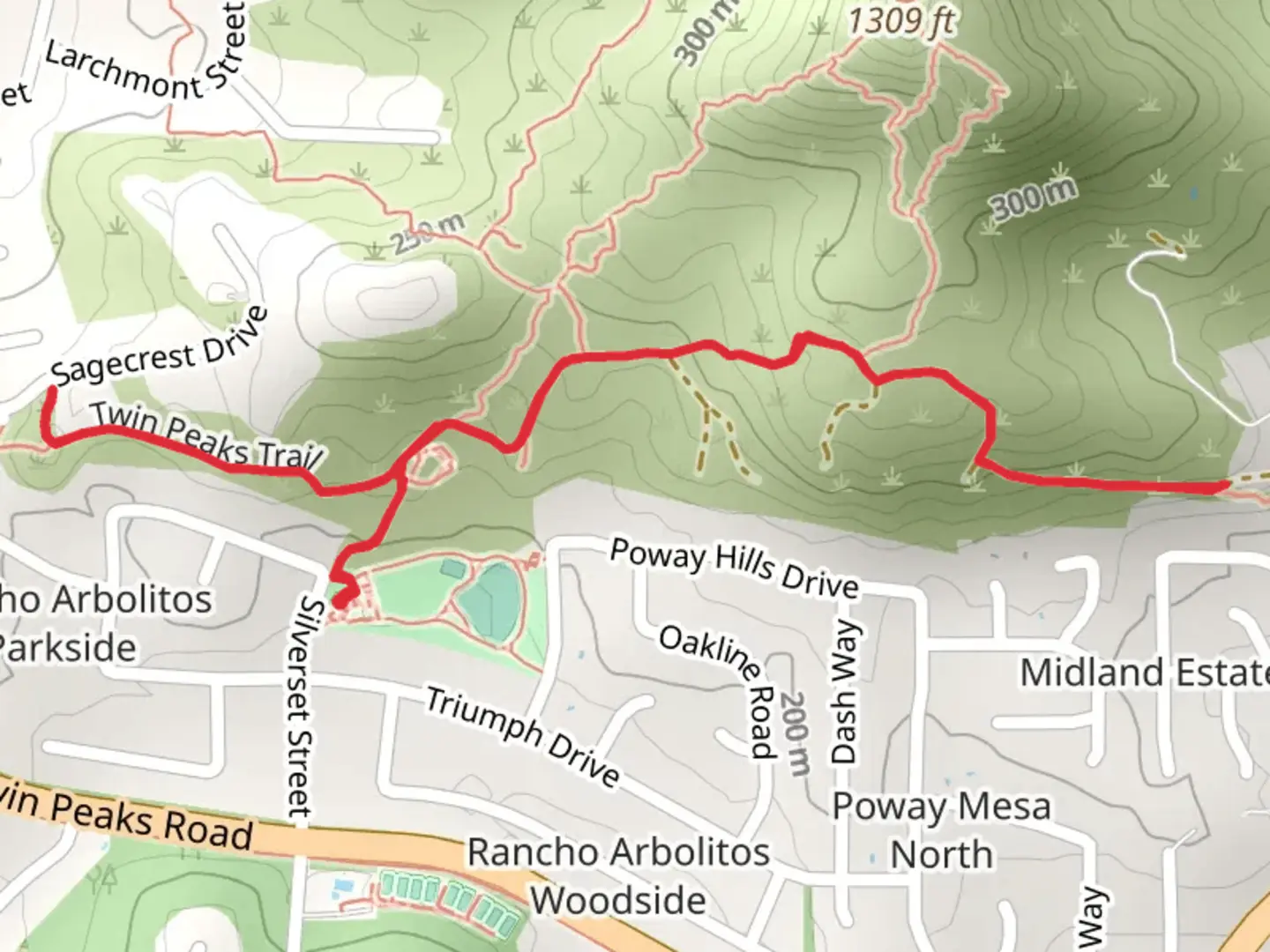 An image depicting the trail Silverset Park Walk - North and its surrounding area.