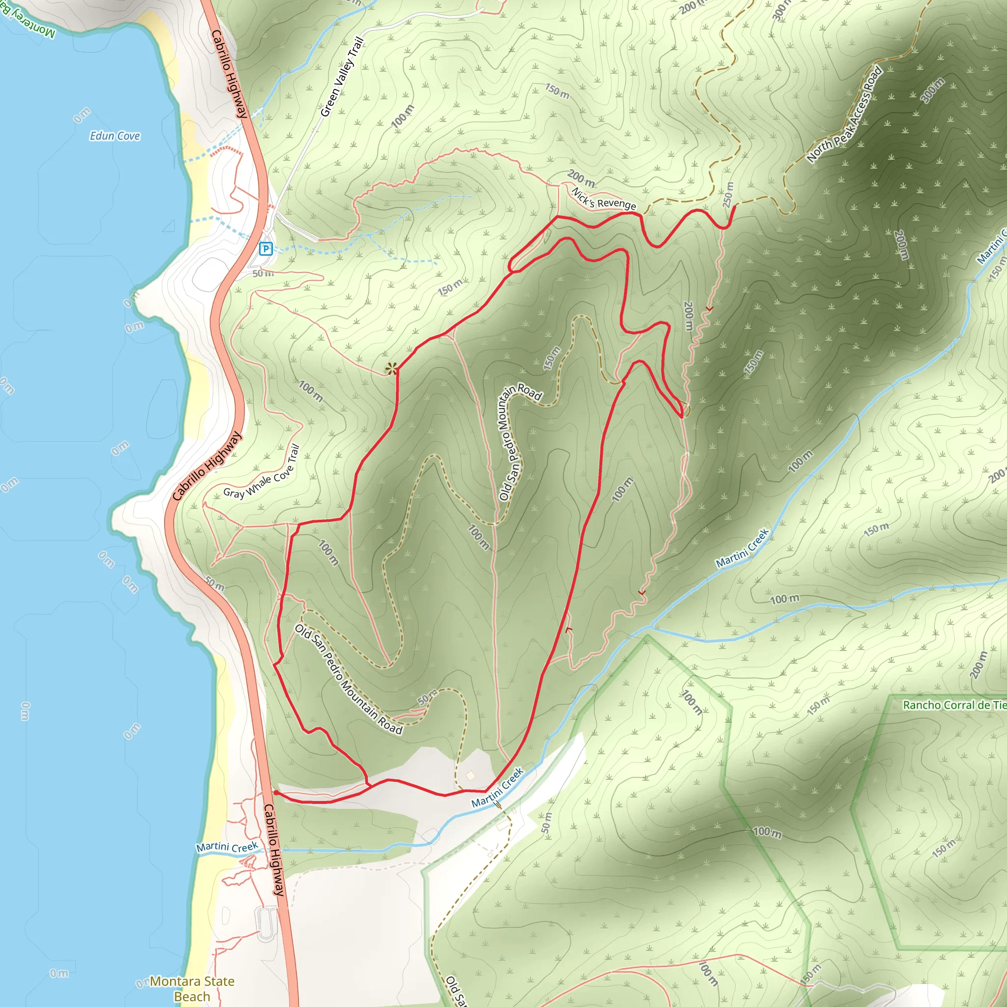 North Peak access Road Loop mobile static map
