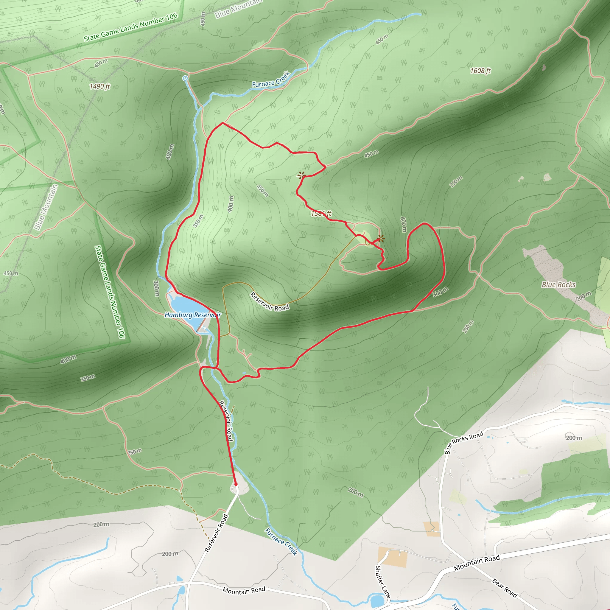 Pulpit Rock Loop via Furnace Creek Trail mobile static map
