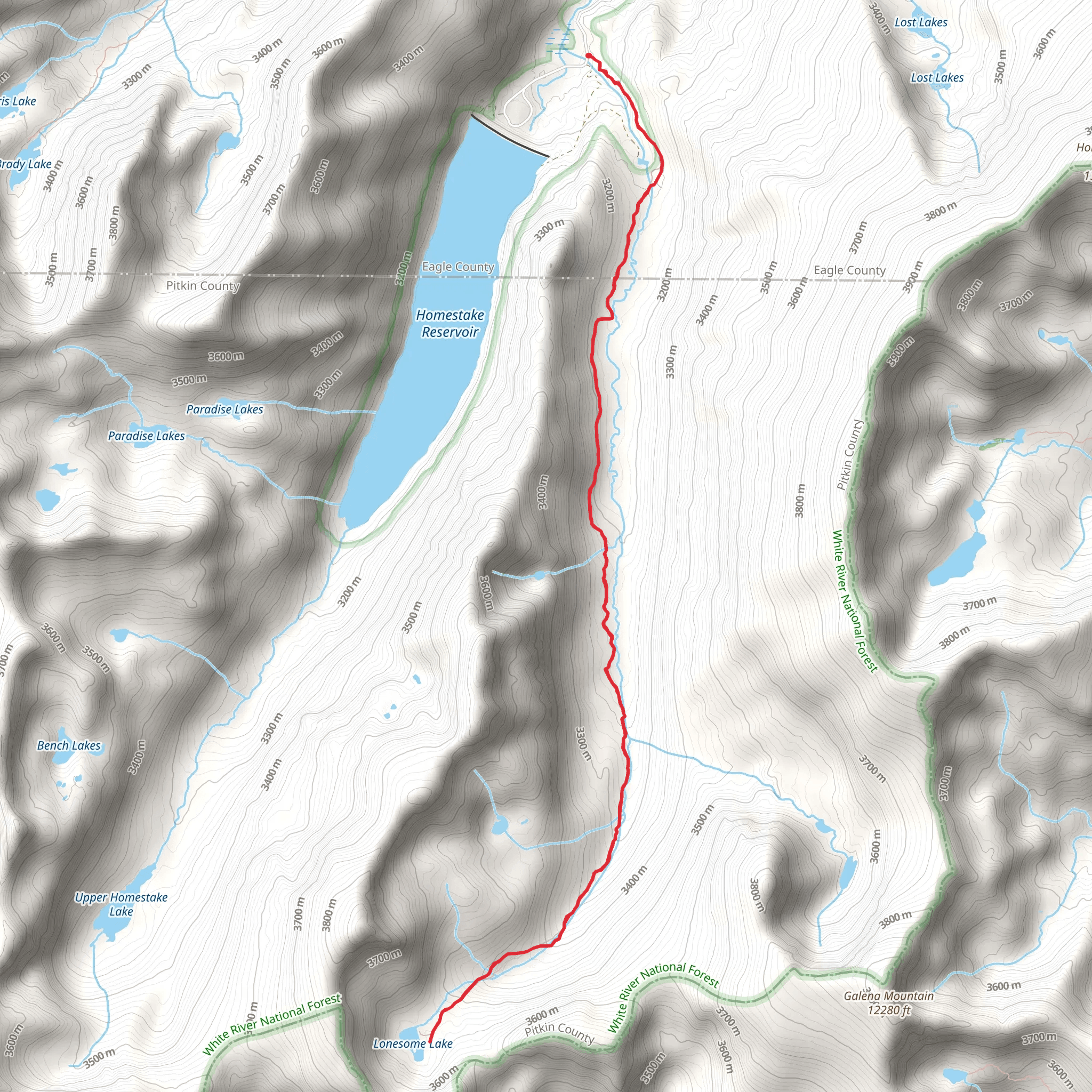 Lonesome Lake Trail mobile static map