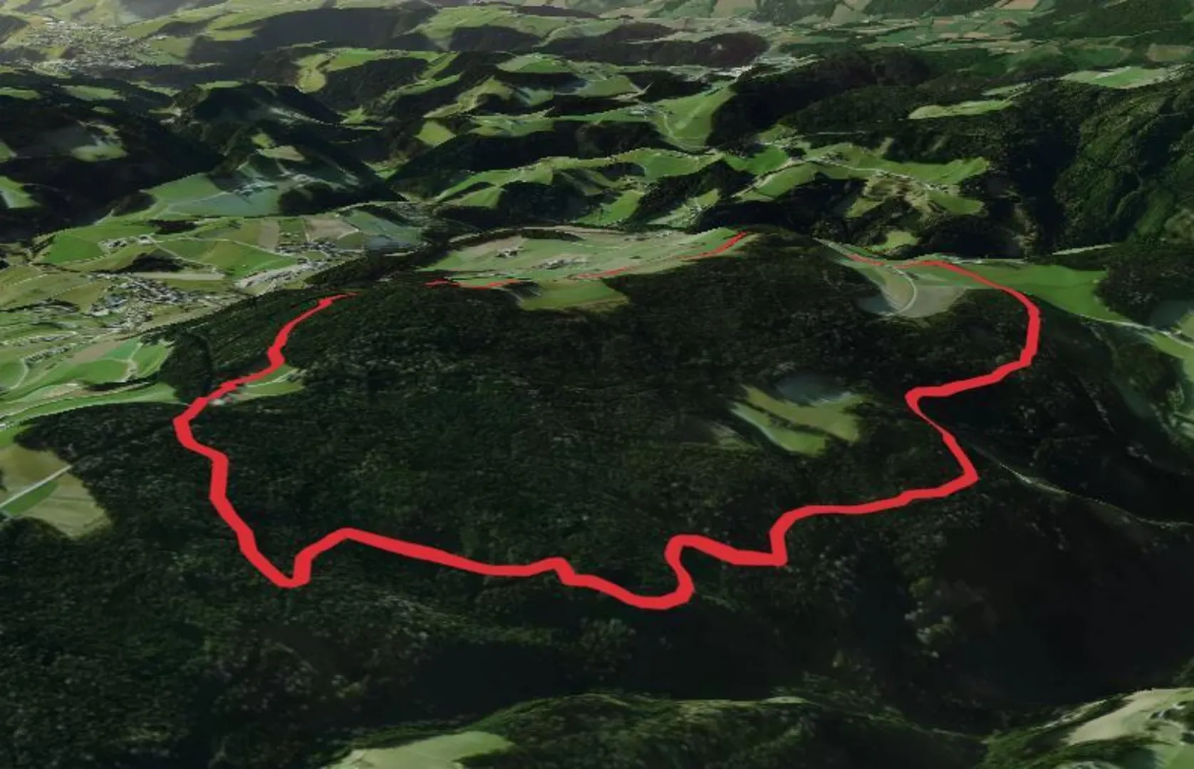 An image depicting the trail Pinggau - Rohrbach - Strallegg and its surrounding area.