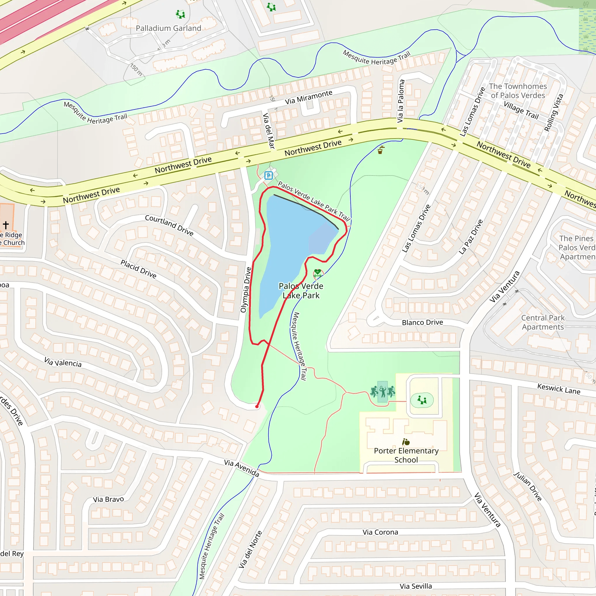 Palos Verdes Lake Loop mobile static map