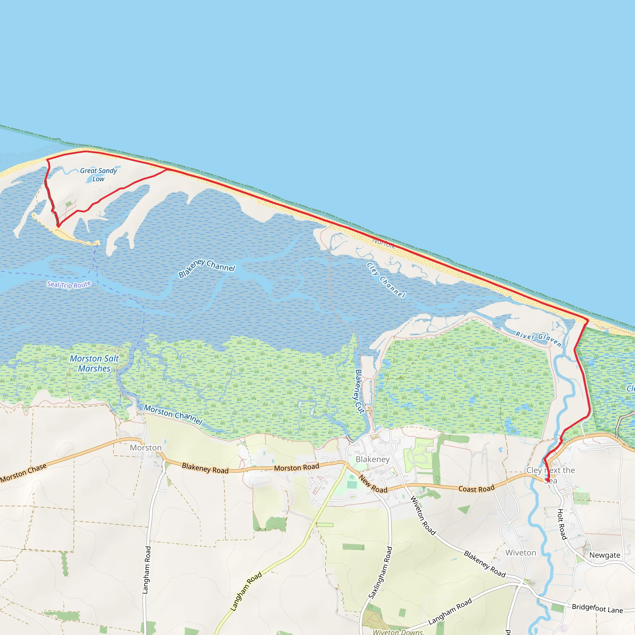 Blakeney Point from Cley-next-the-Sea mobile static map