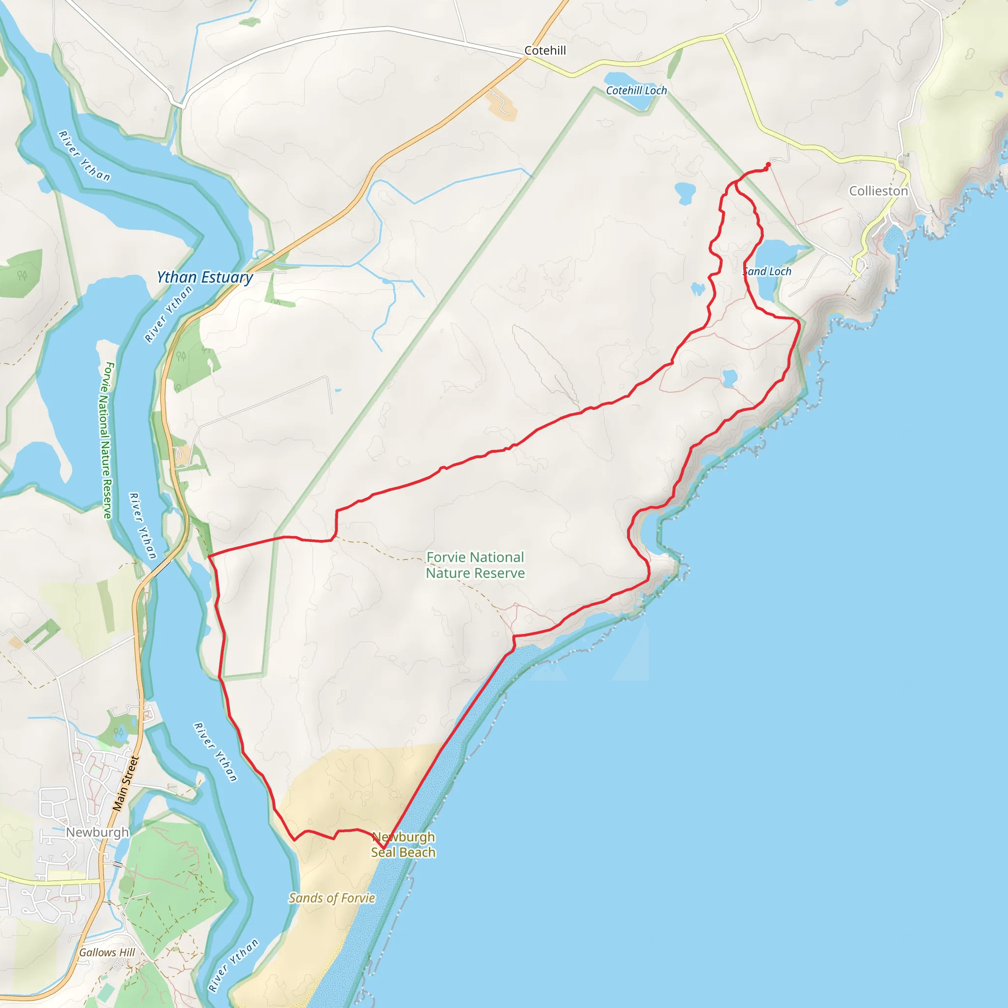 Forvie Nature Loop from Collieston mobile static map