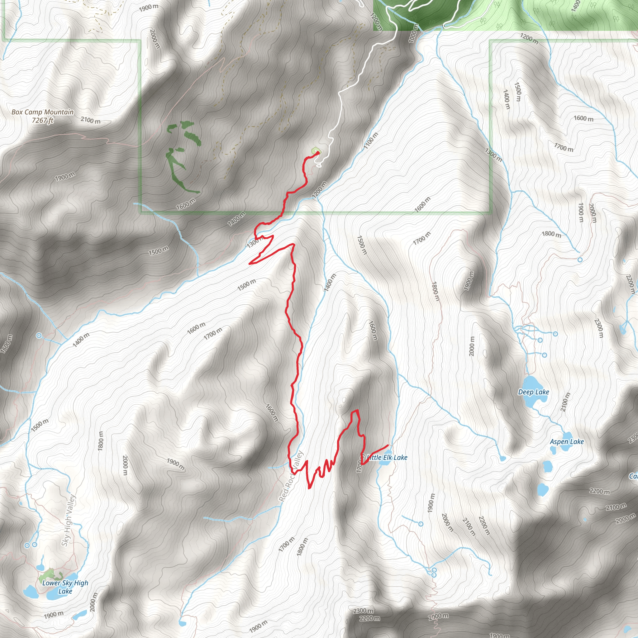 Little Elk Lake via Red Rock Creek mobile static map