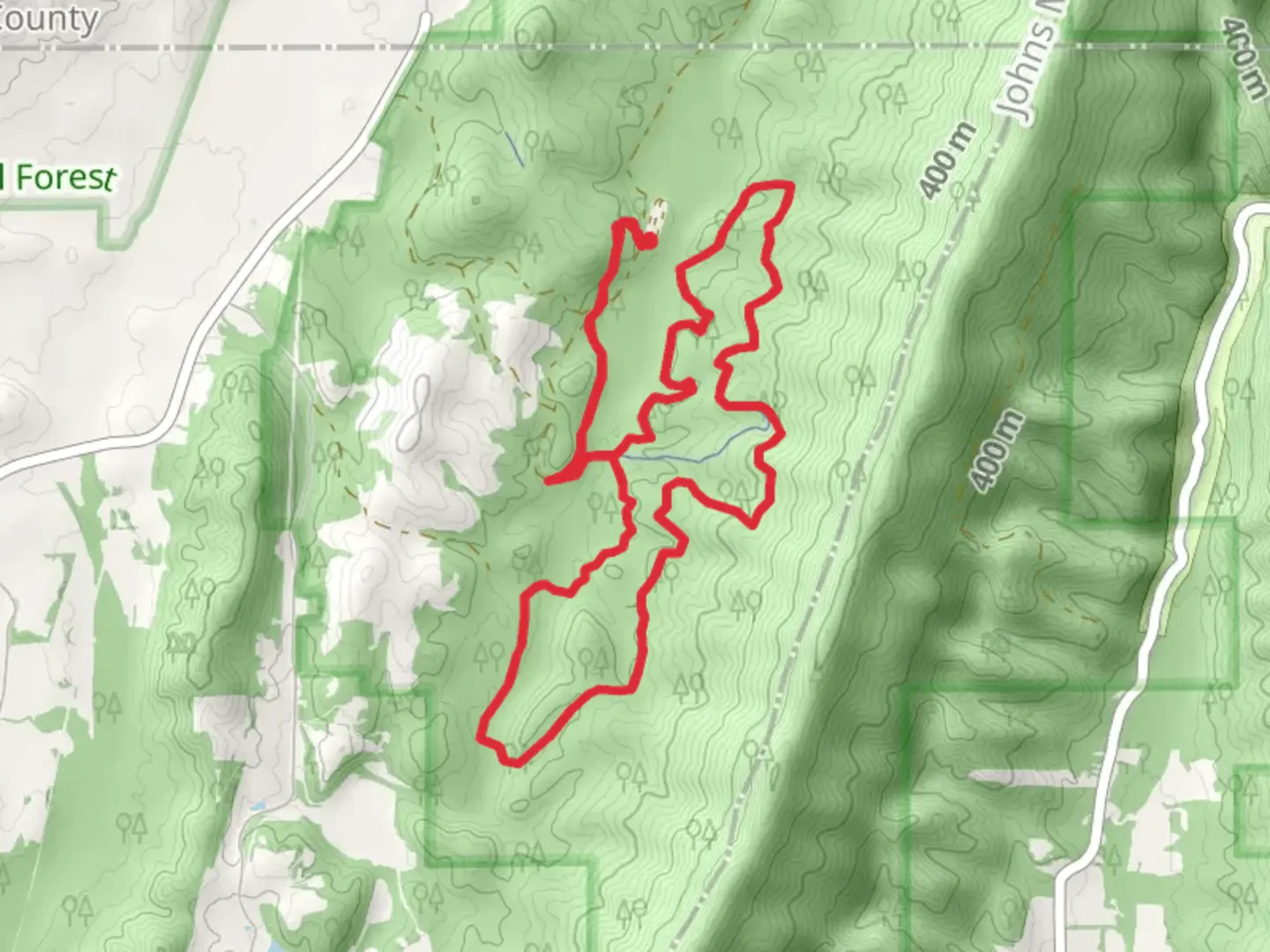 An image depicting the trail East Armuchee - Loblolly Loop and its surrounding area.