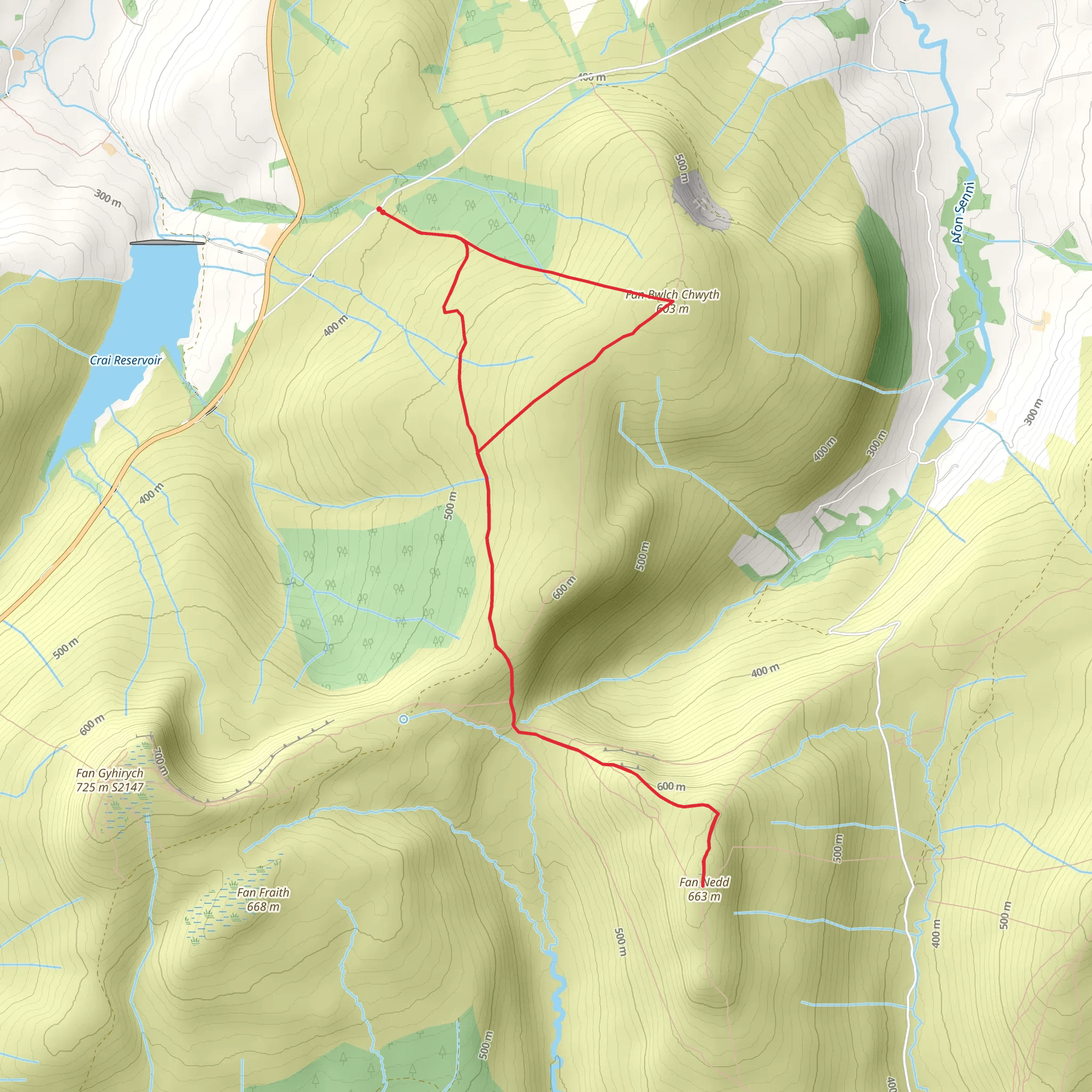Fan Nedd and Fan Bwlch Chwyth - Fforest Fawr mobile static map