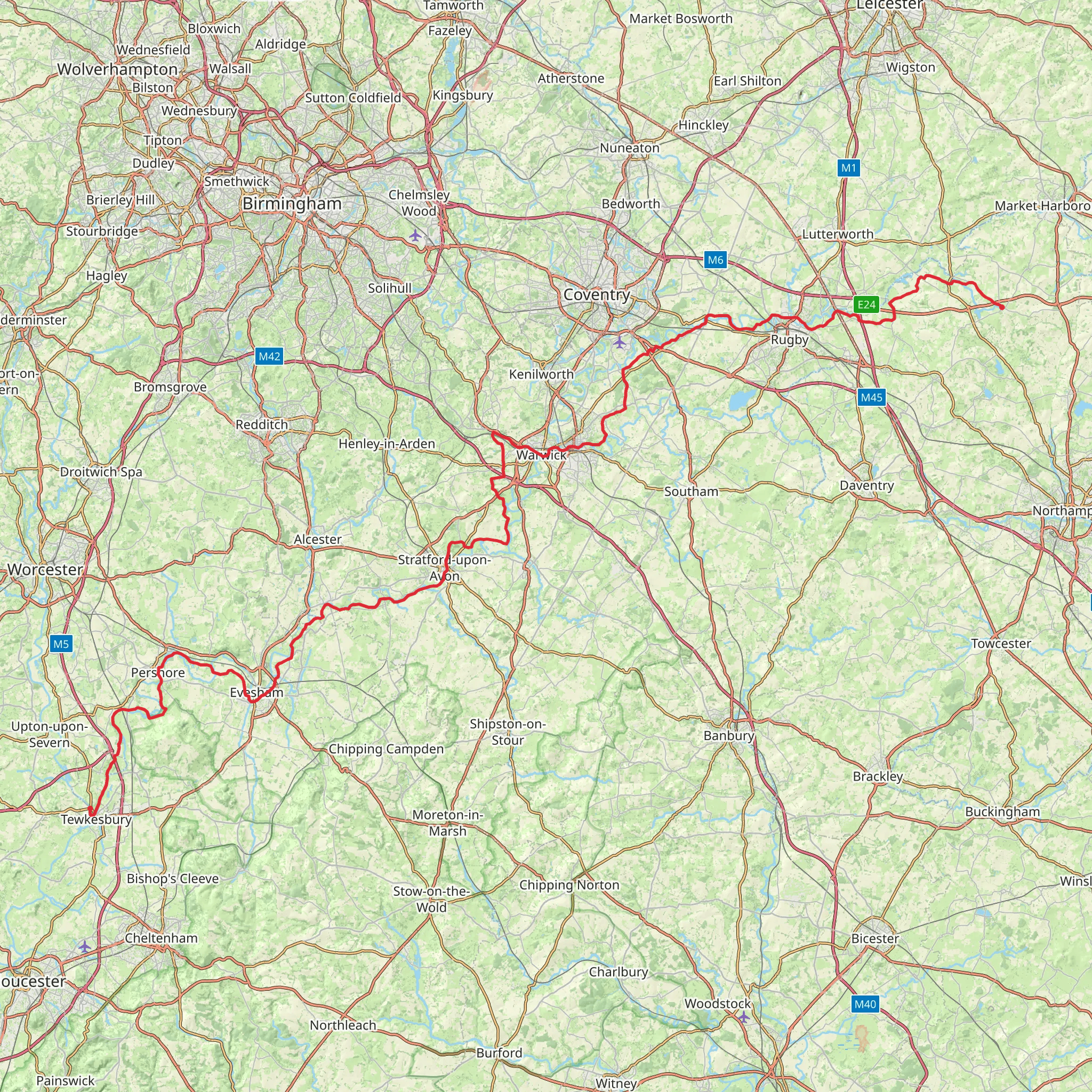 Shakespeare's Avon Way mobile static map