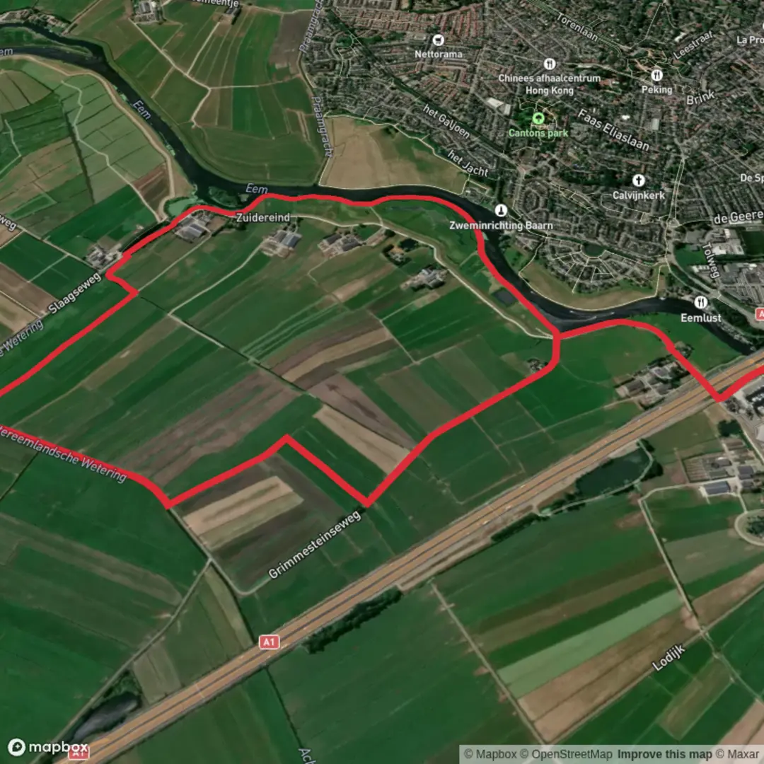 An image depicting the trail Netelenburchpad Loop and its surrounding area.