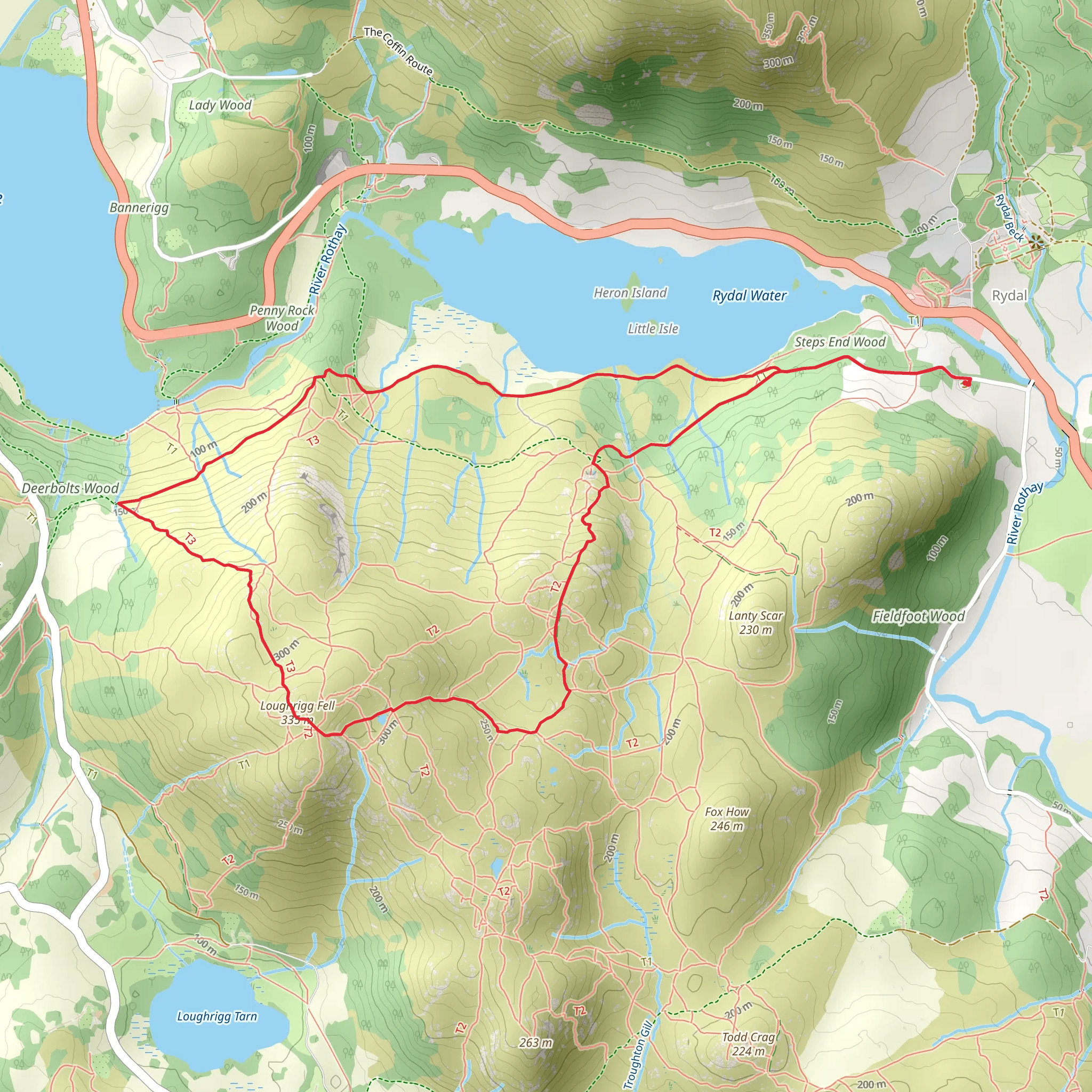 Loughrigg Fell Loop mobile static map