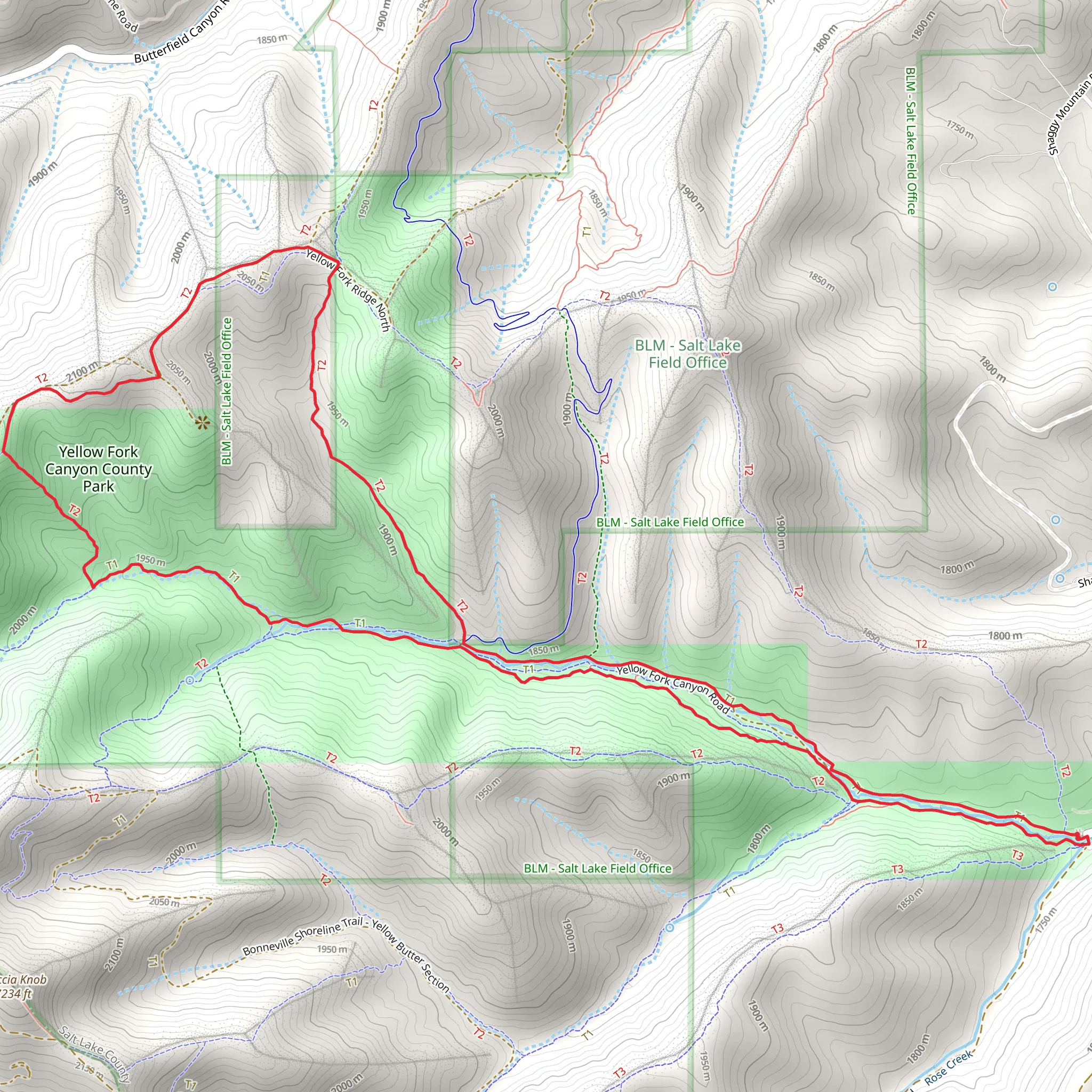 Yellow Fork Trail, Blackjack Trail and Turkey Hollow Trail mobile static map