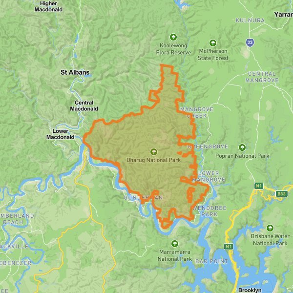 Dharug National Park mobile static map