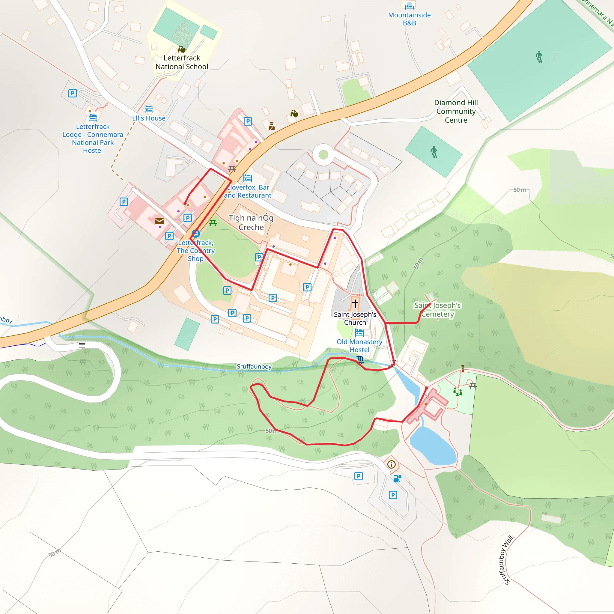 Letterfrack Poetry Trail mobile static map