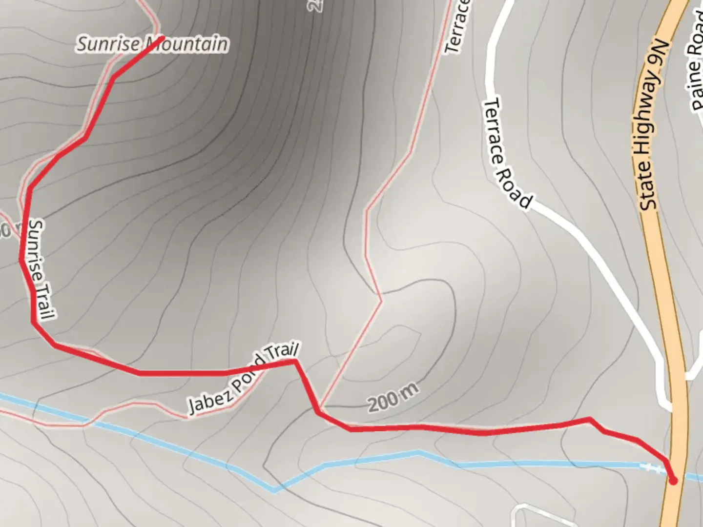 An image depicting the trail Sunrise Mountain Trail and its surrounding area.