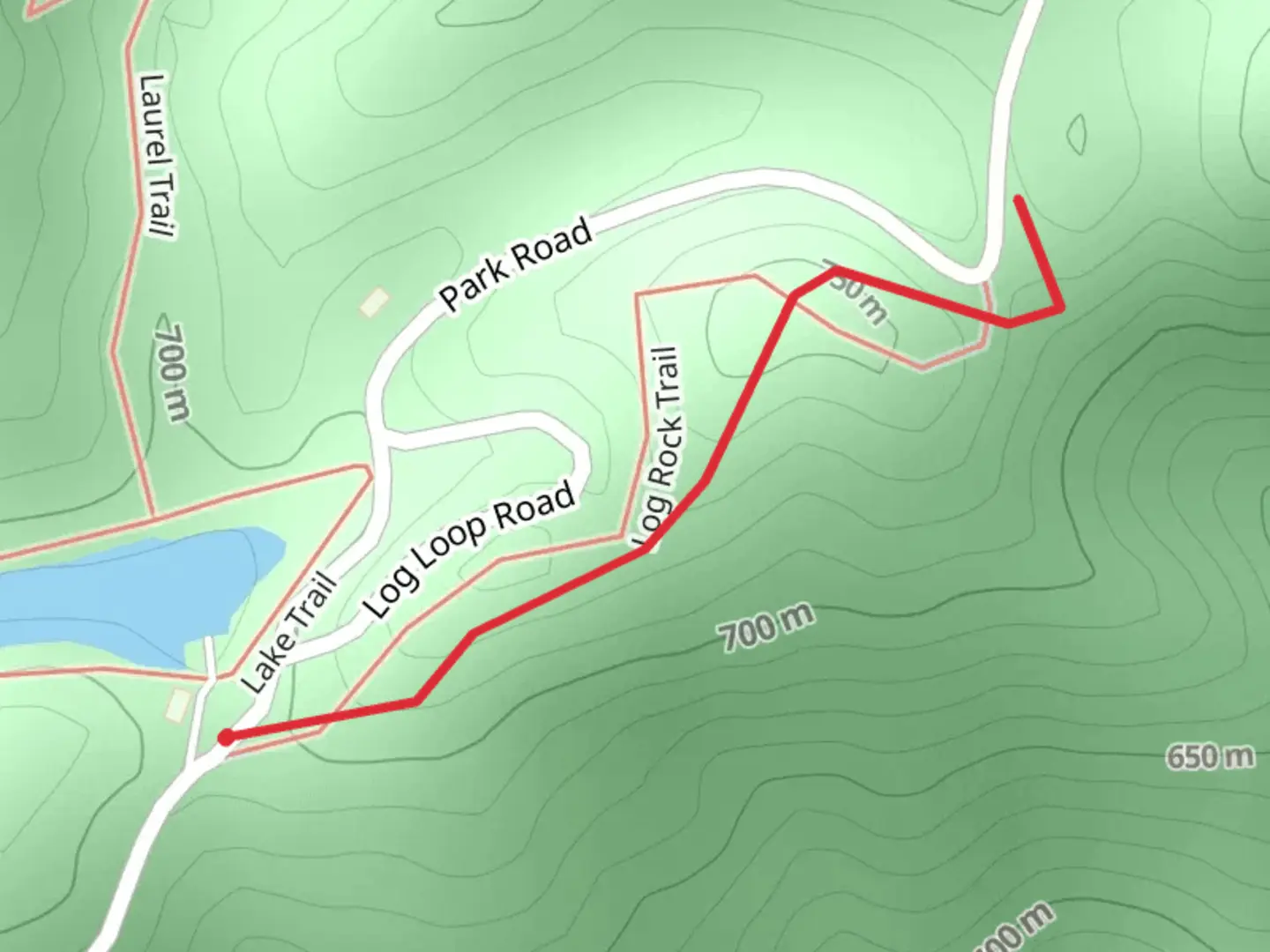 An image depicting the trail Log Rock Trail and its surrounding area.