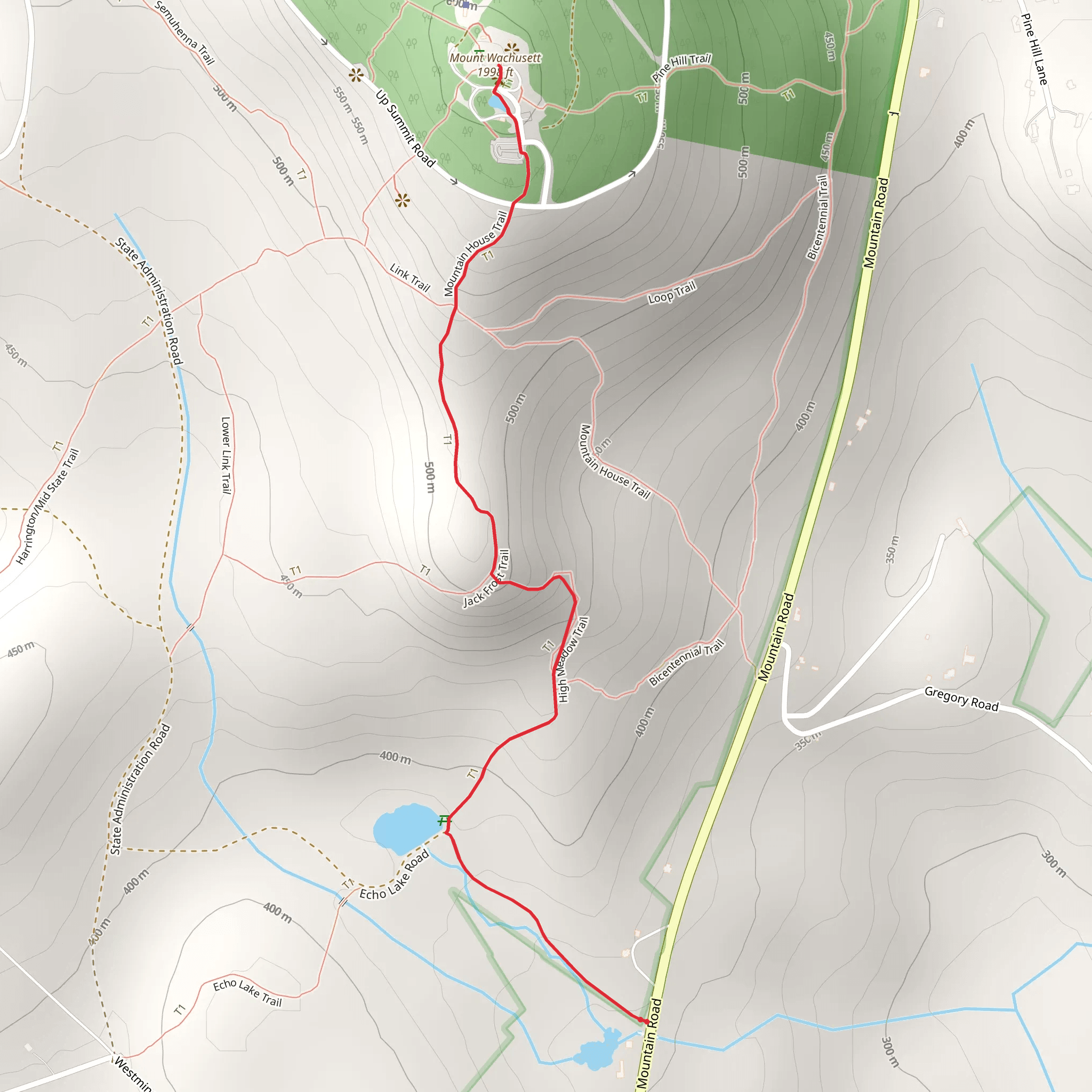 Wachusett Mountain mobile static map