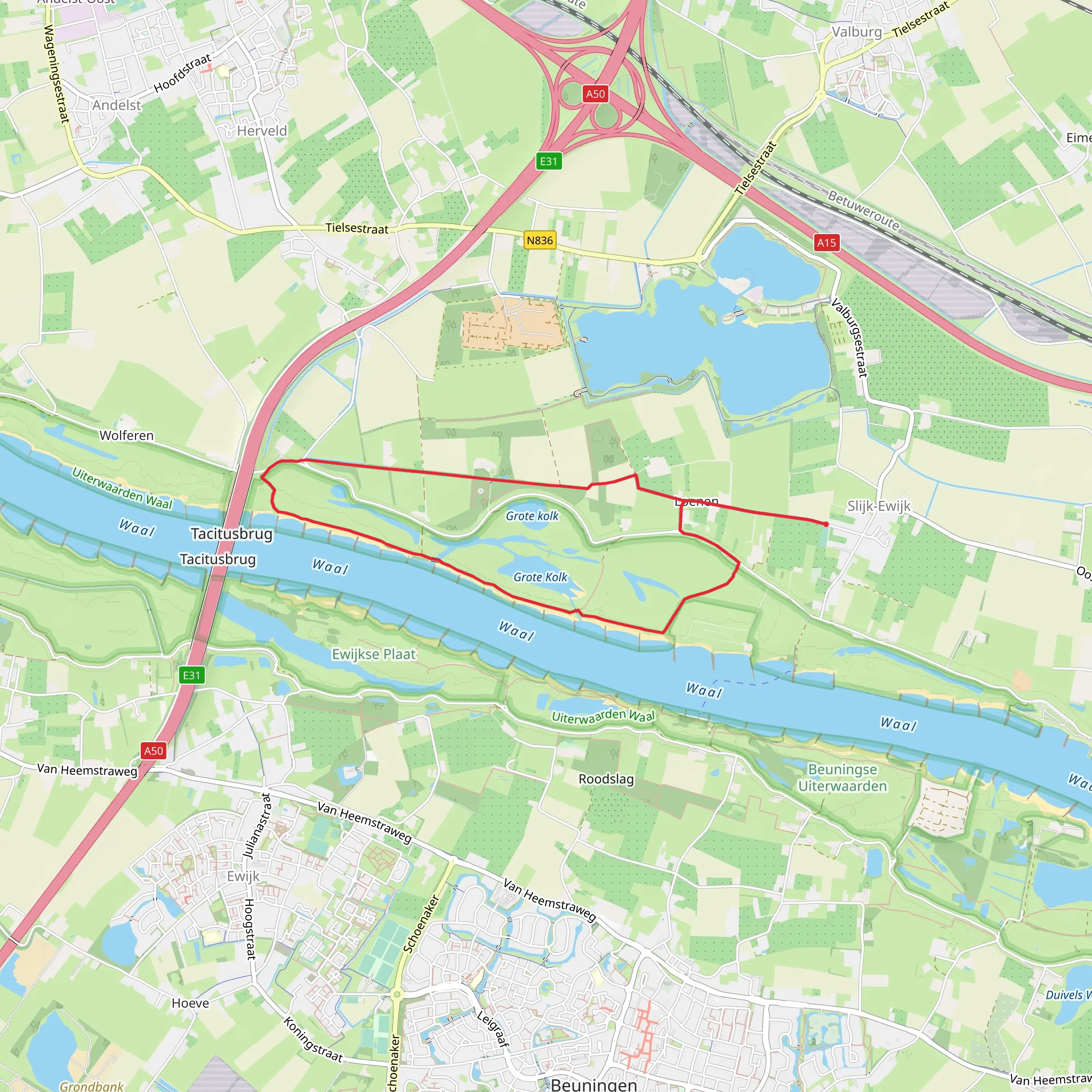 Loenen and Tecitusbrug Loop mobile static map