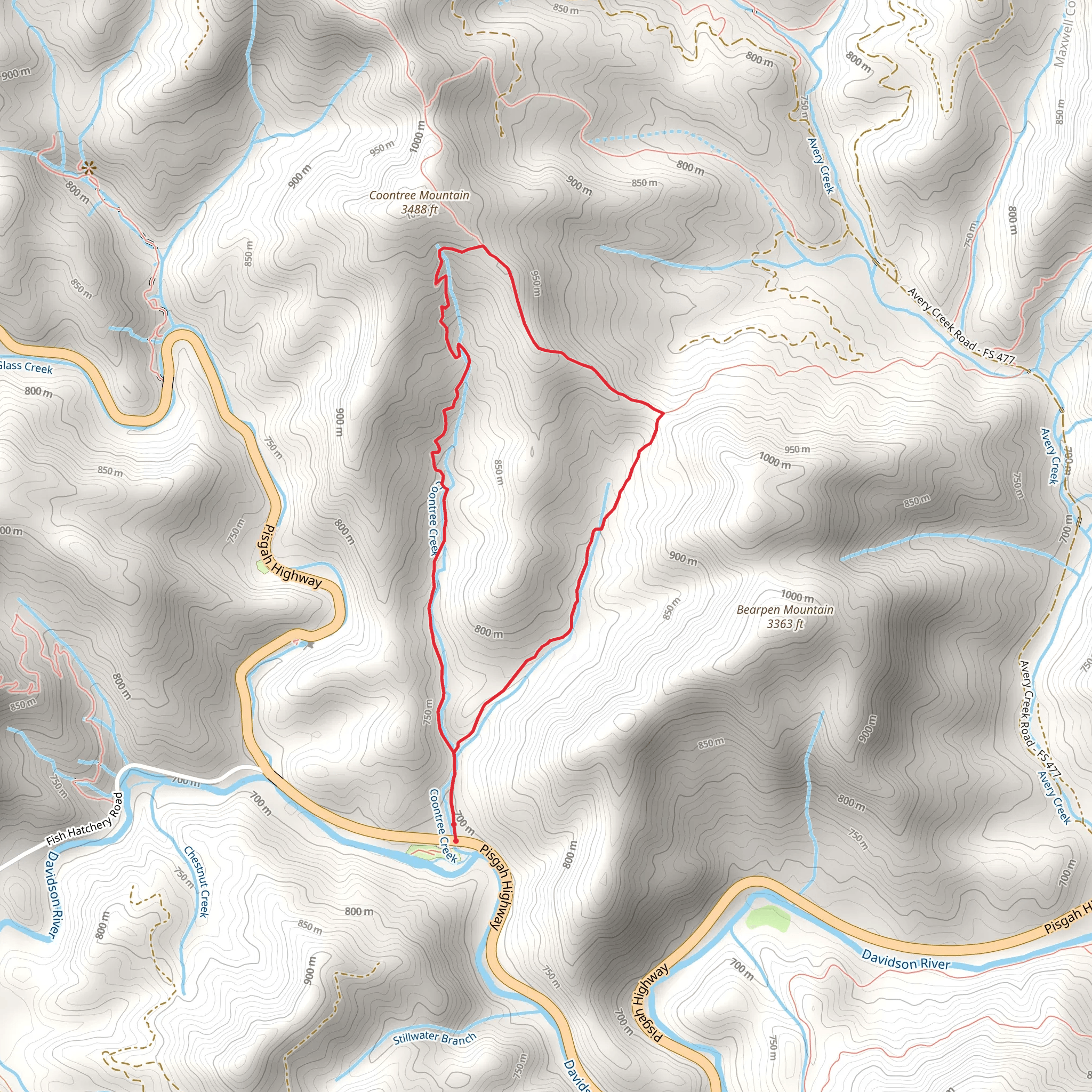 Coontree Loop Trail mobile static map