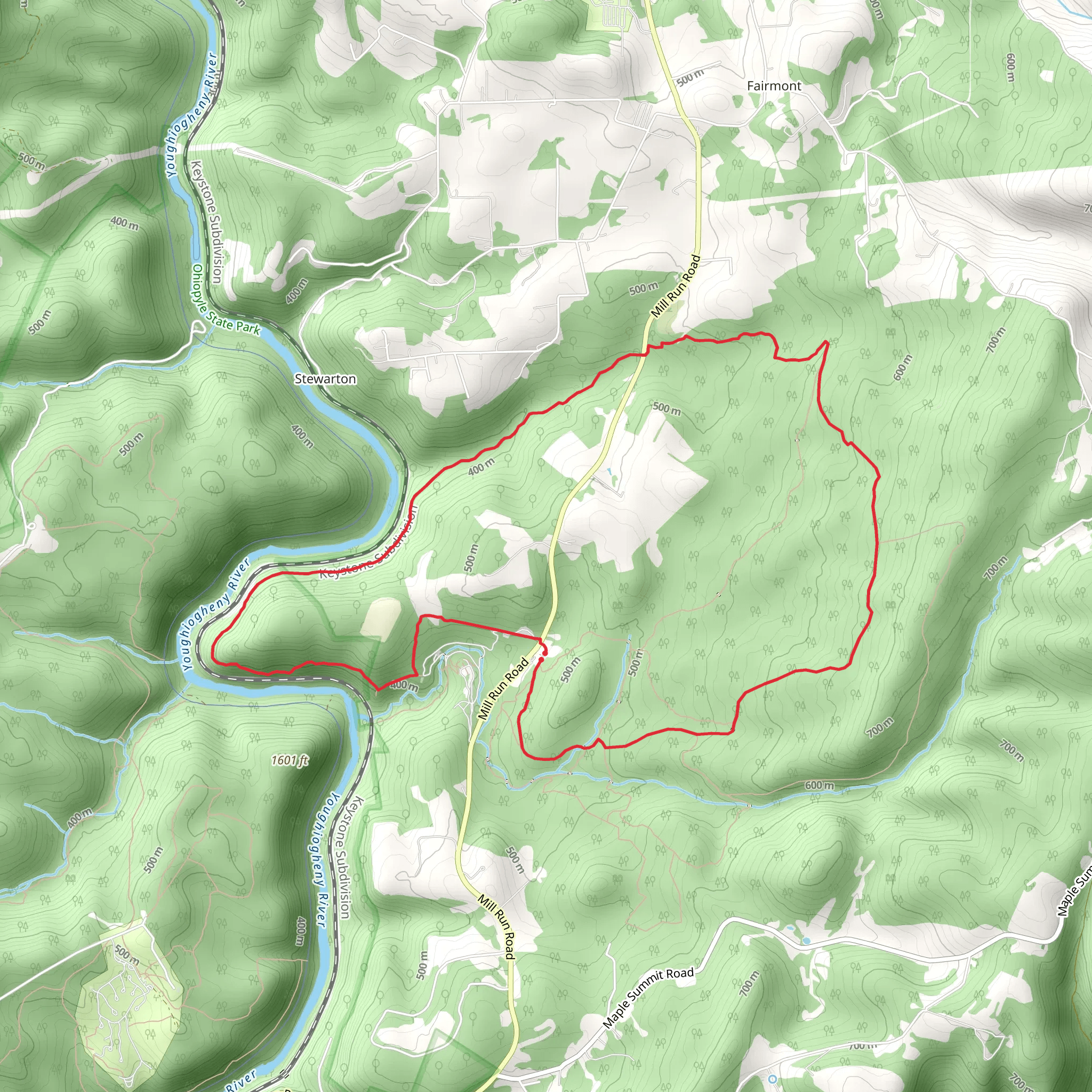 Bear Run Nature Reserve Loop Trail mobile static map