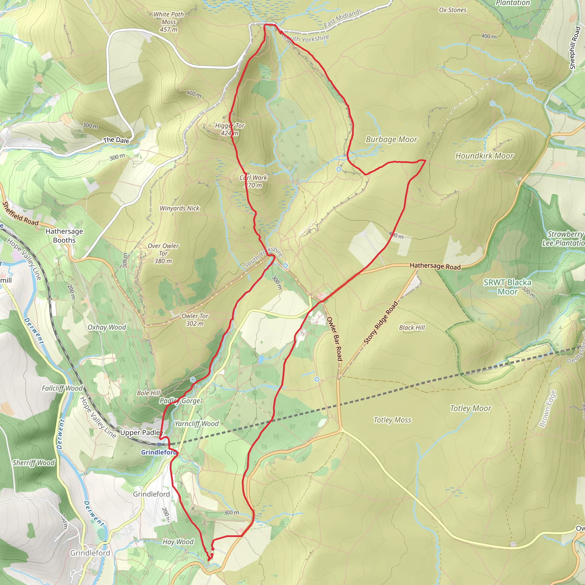 Higger Tor and the Longshaw Estate mobile static map