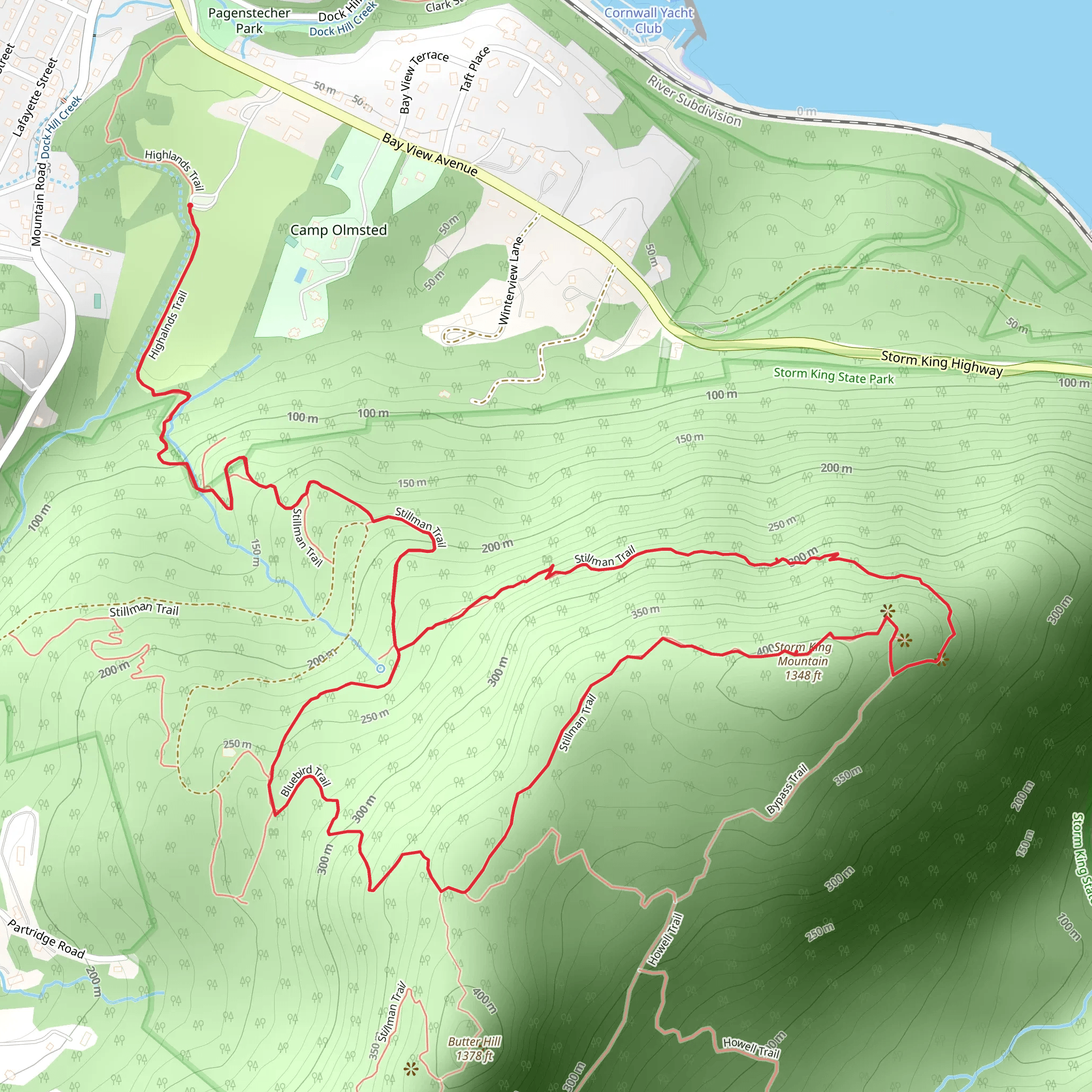 Storm King Mountain Loop via Highlands Trail mobile static map