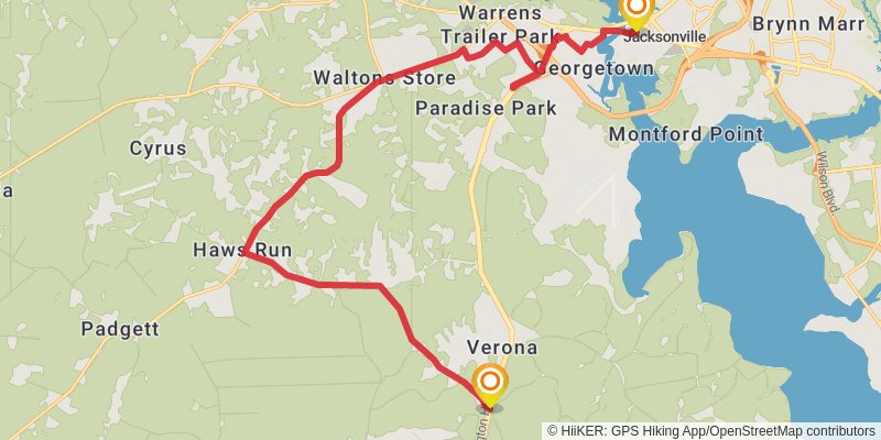 Mountains-to-Sea Trail stage 80 Map